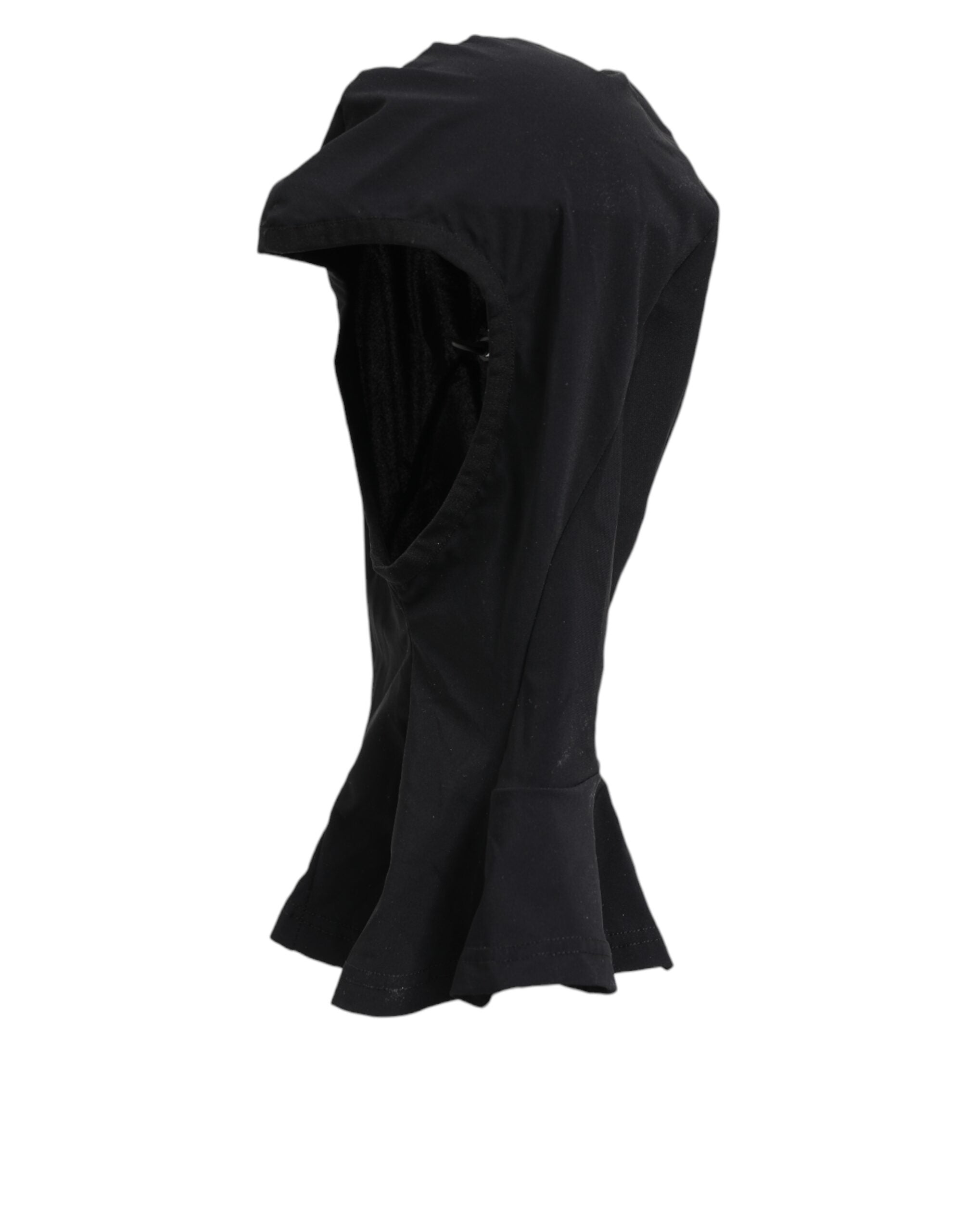 Black Nylon Elastane Balaclava Hood Face Cover Hat