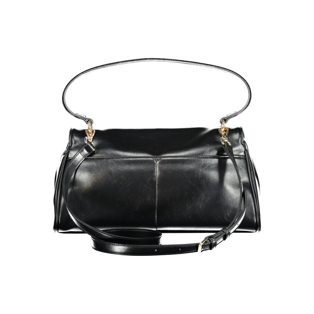 Black Polyurethane Women Handbag