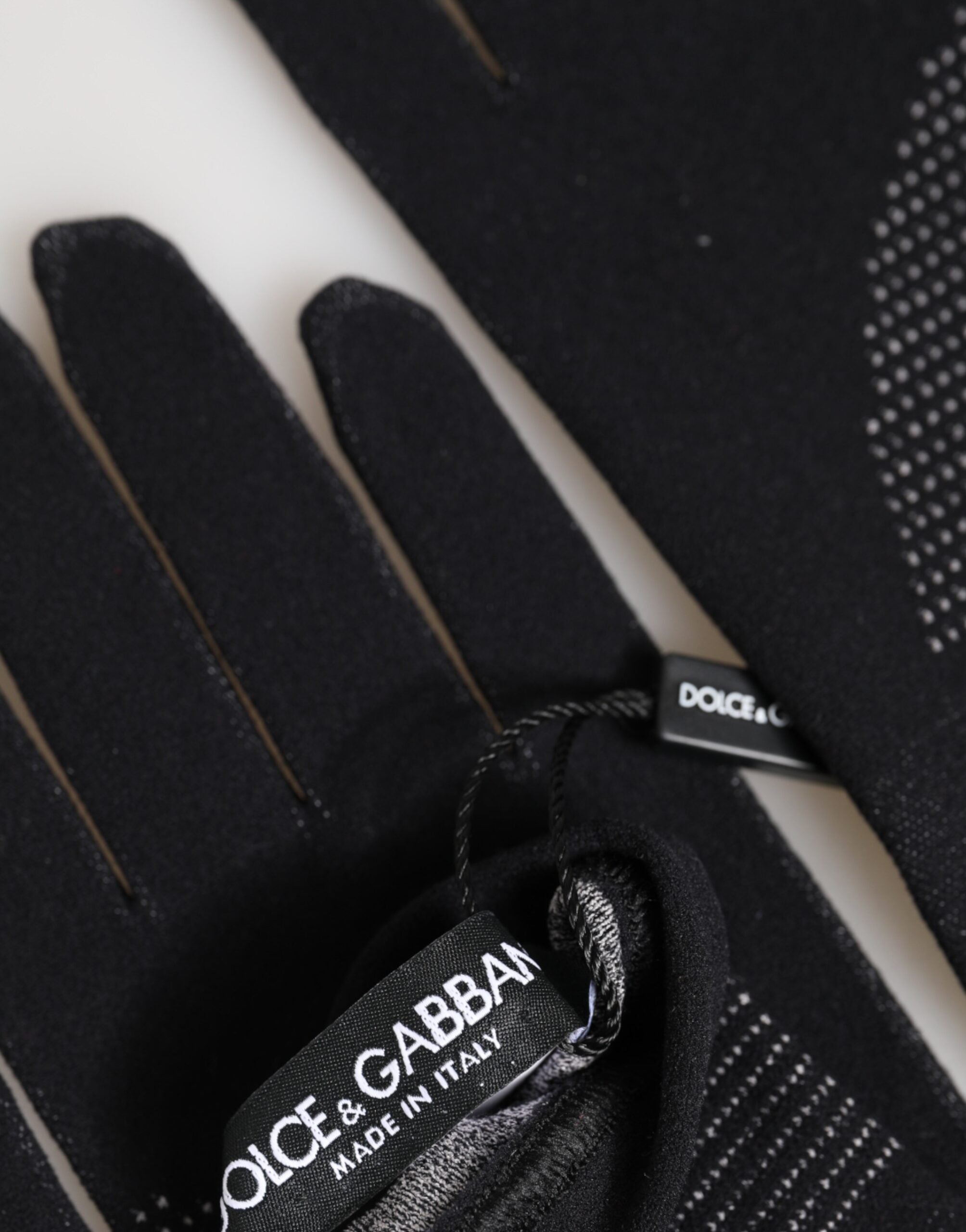 Black DG Logo Cotton Hands Mitten Men Gloves