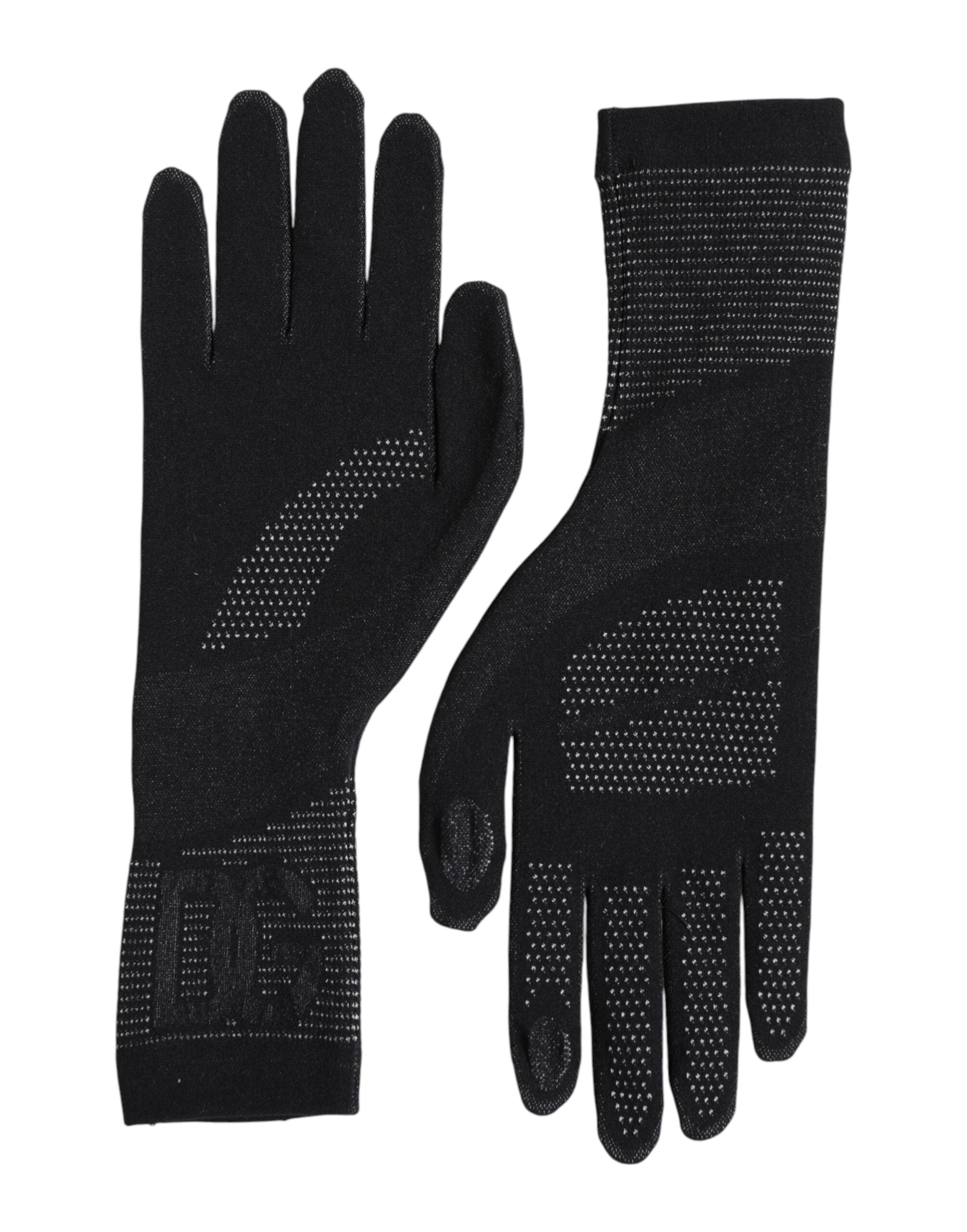 Black DG Logo Cotton Hands Mitten Men Gloves