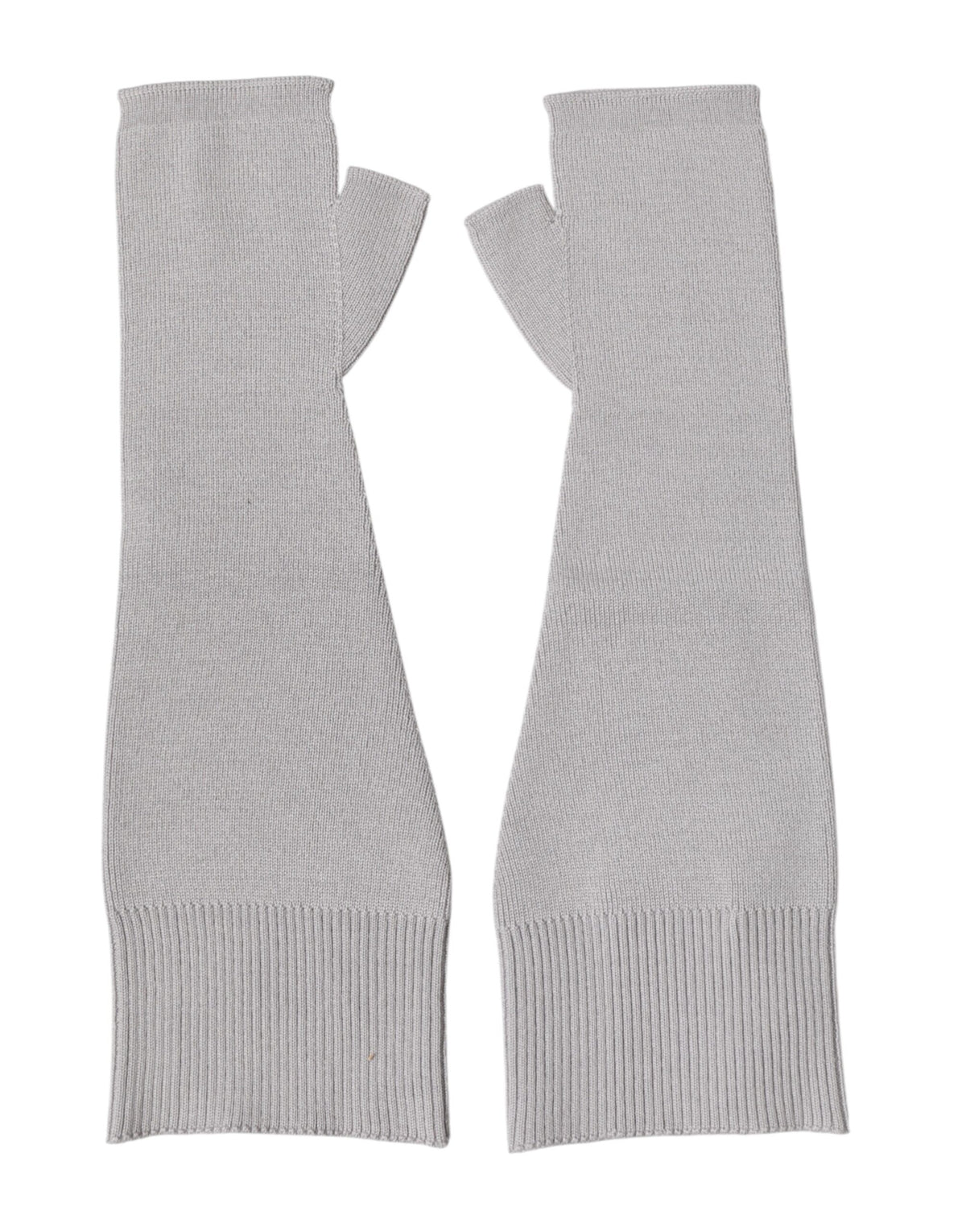 Gray Virgin Wool Knitted Fingerless Men Gloves