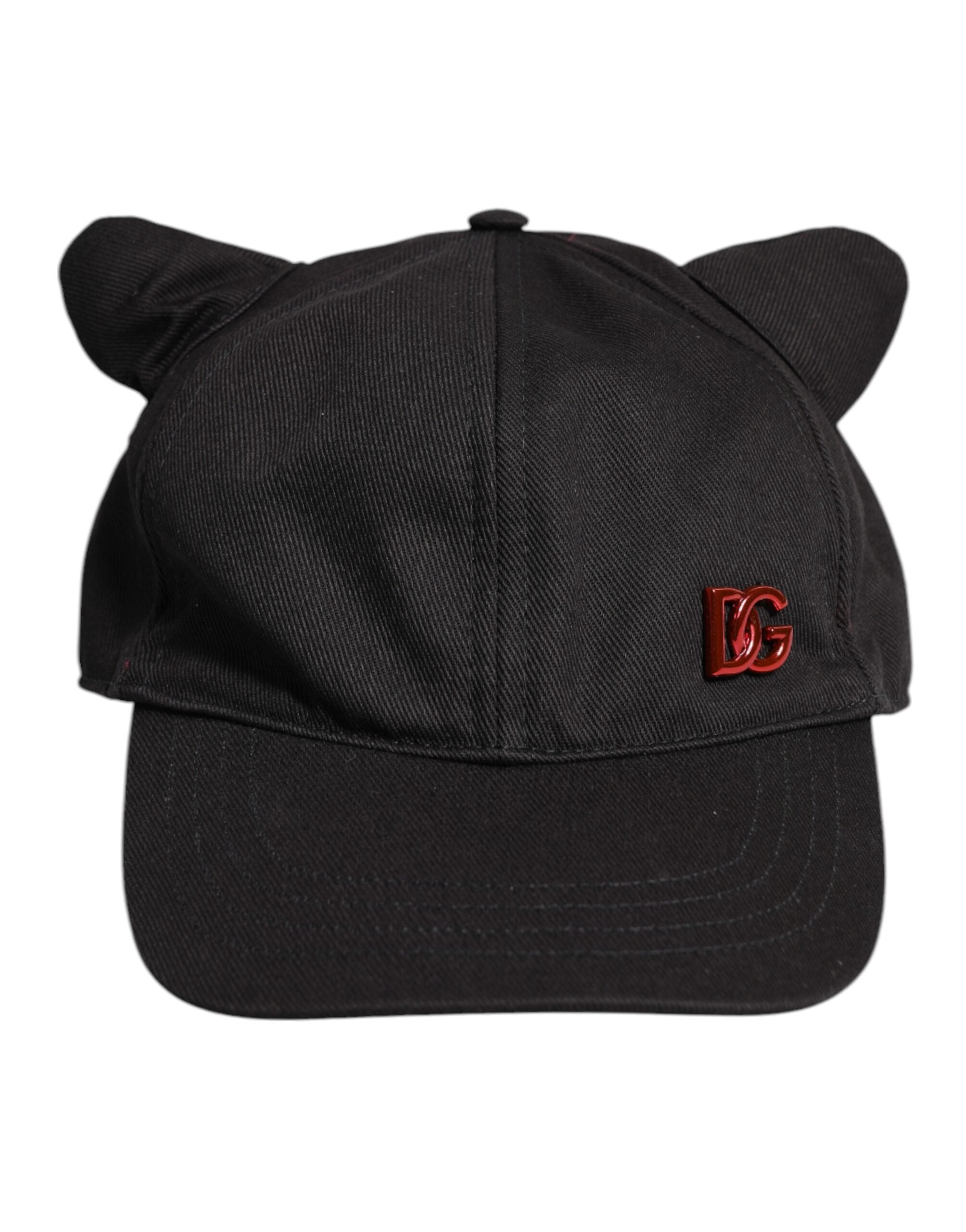 Black Cotton Logo Patch 6 Panels Baseball Cap Hat