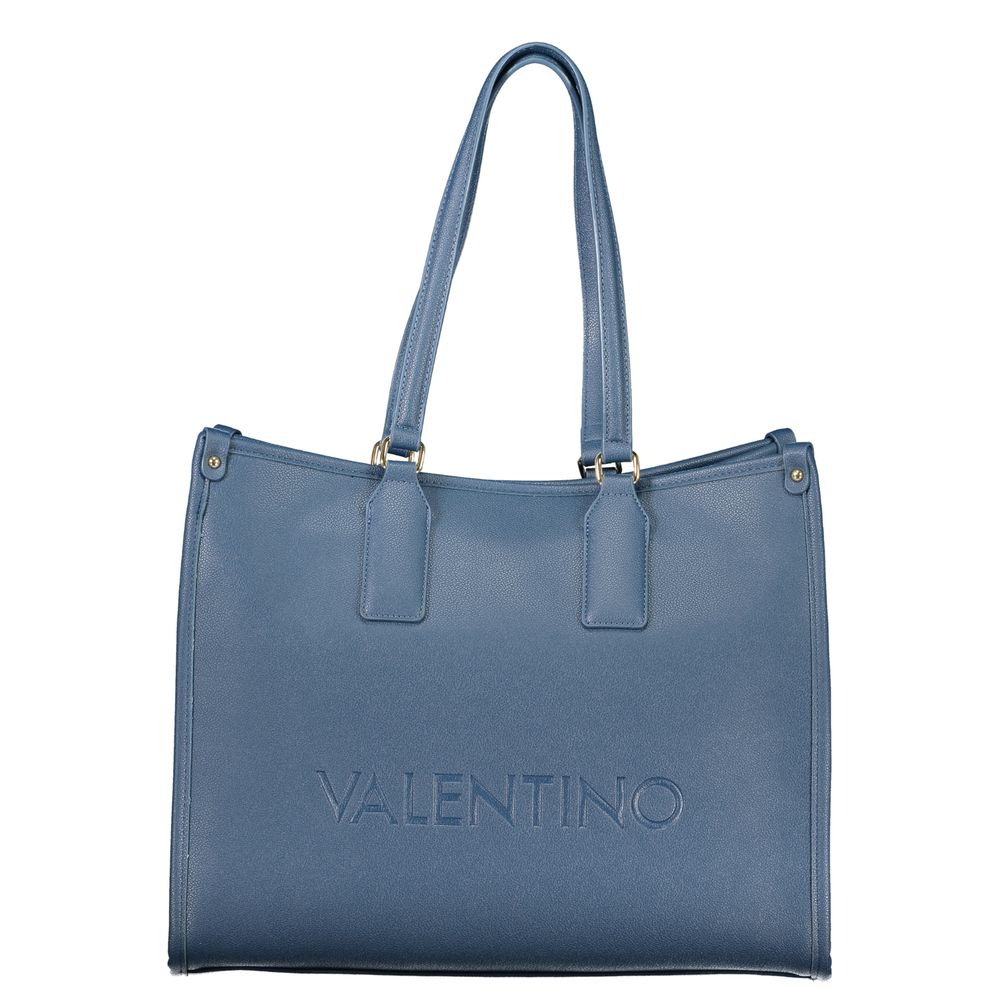 Blue Polyurethane Women's Bag