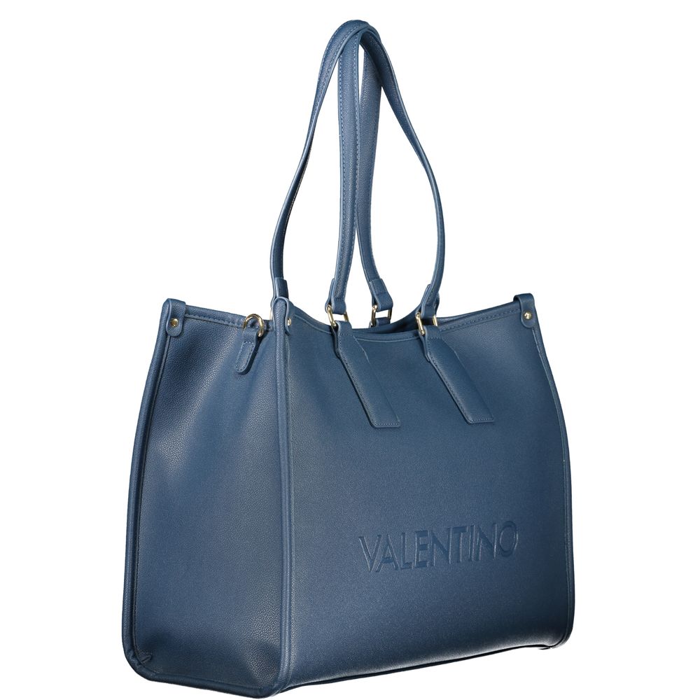 Blue Polyurethane Women's Bag