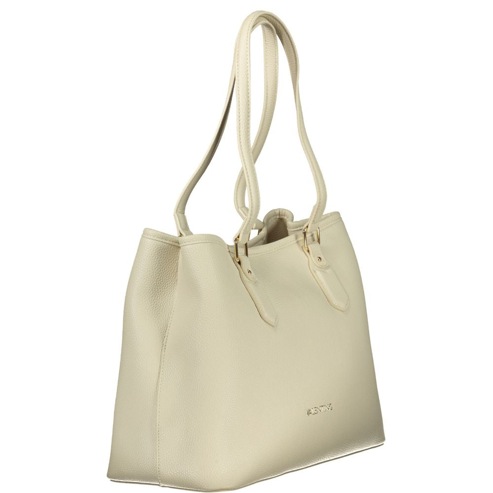Beige Polyurethane Women's Bag
