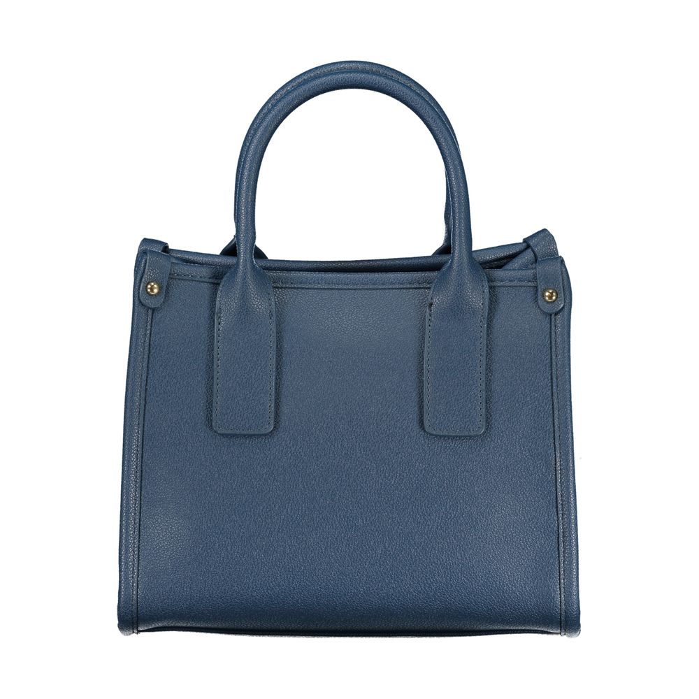Blue Polyurethane Women's Bag