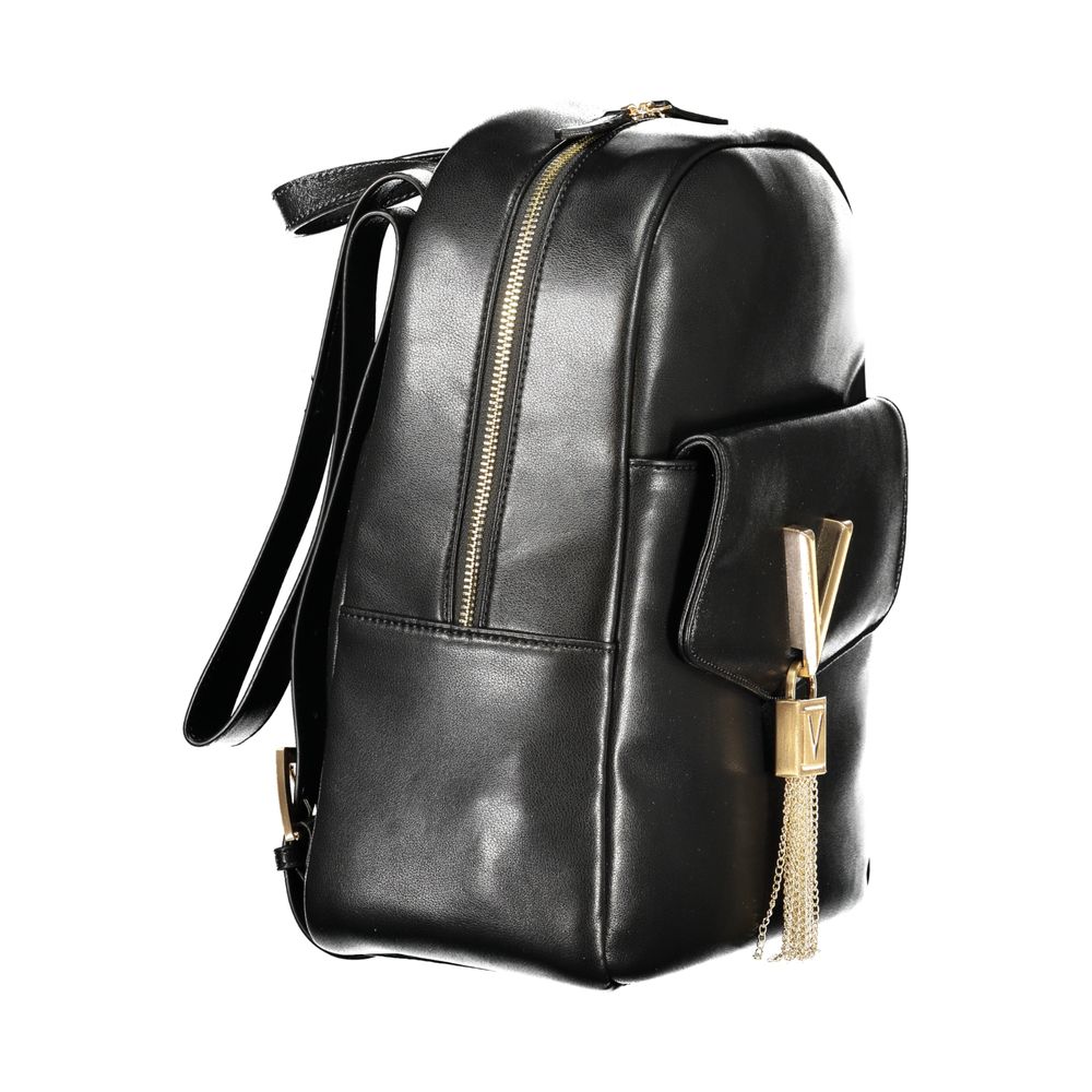 Black Polyurethane Women's Backpack
