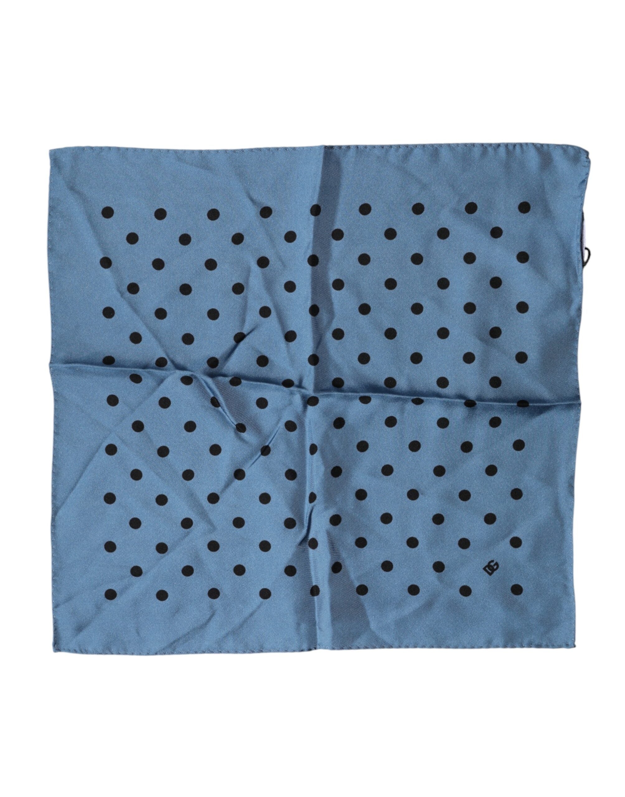 Blue Polka Dot Square Handkerchief Scarf