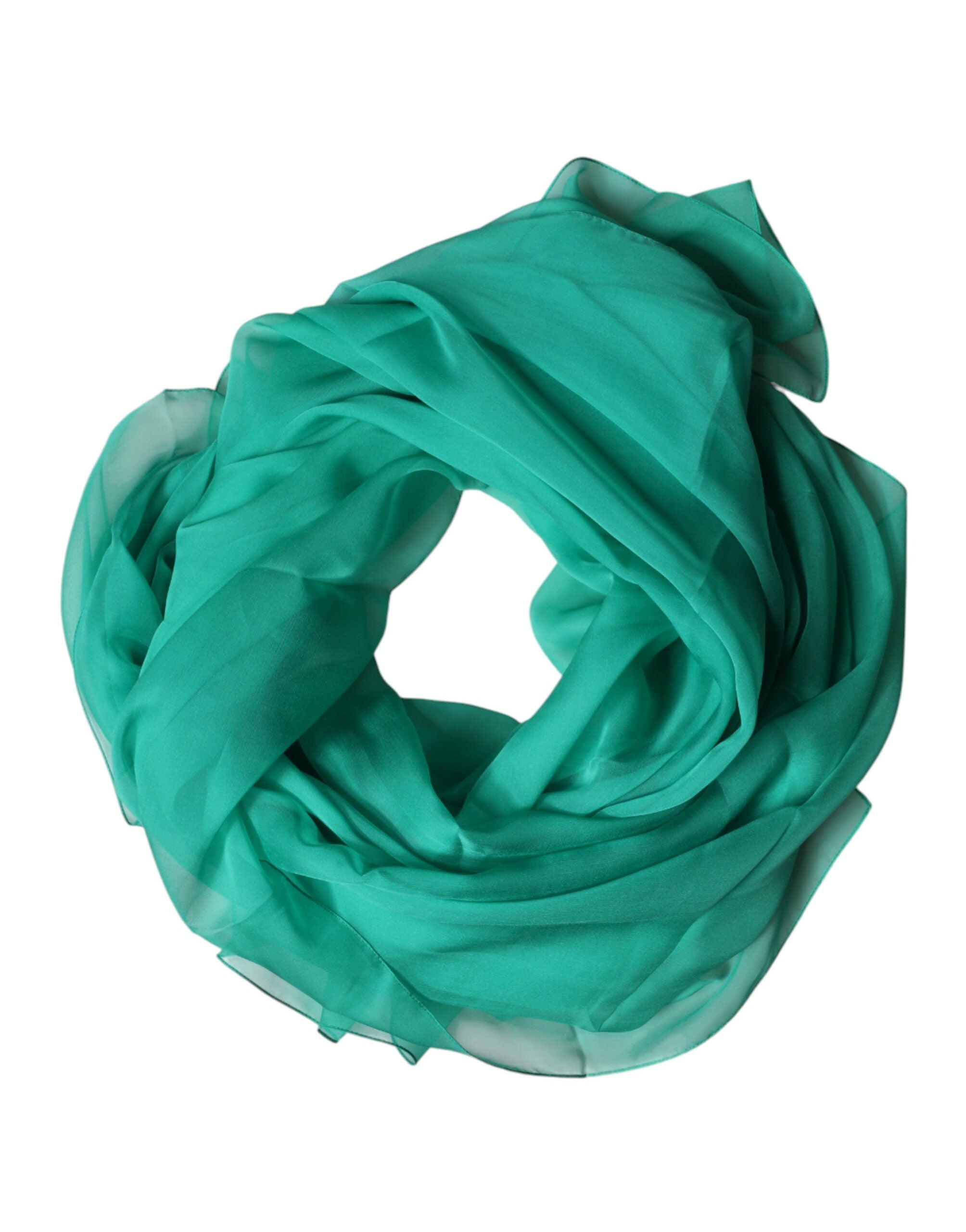 Green Stole Silk Neck Wrap Shawl Scarf