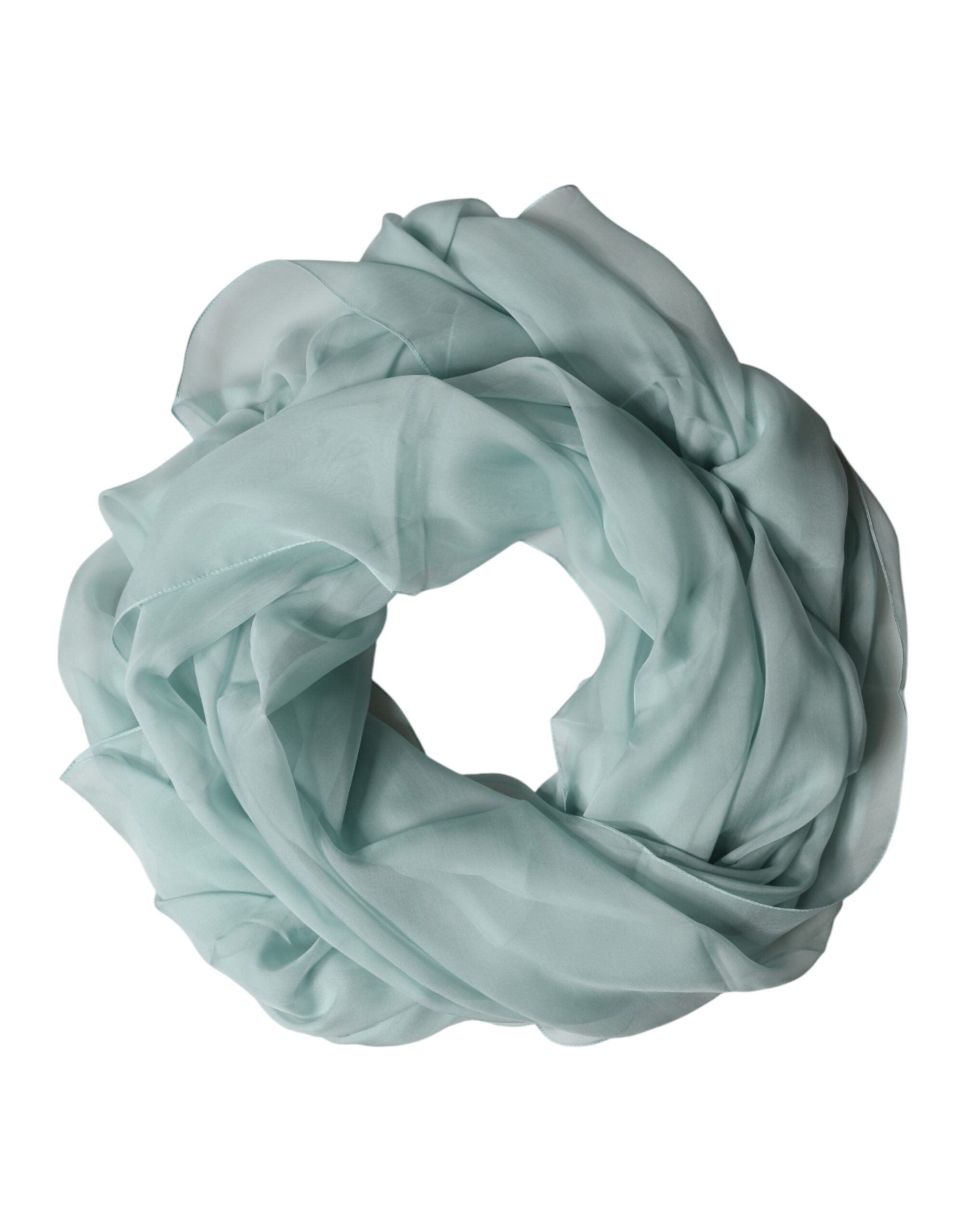 Light Teal Silk Stole Neck Wrap Shawl Scarf