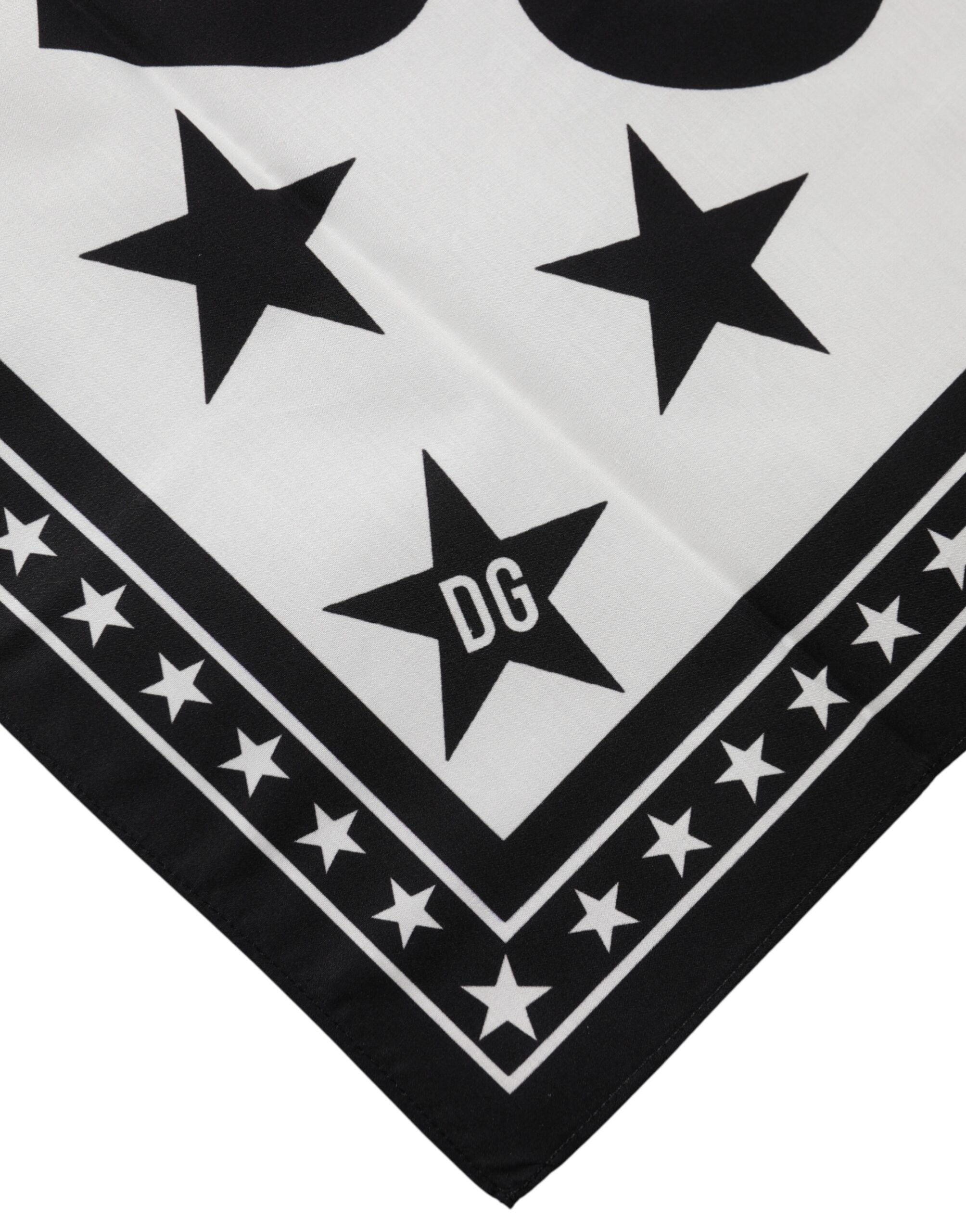 White DG Crown Print Square Foulard 52cm x 50.5cm Scarf