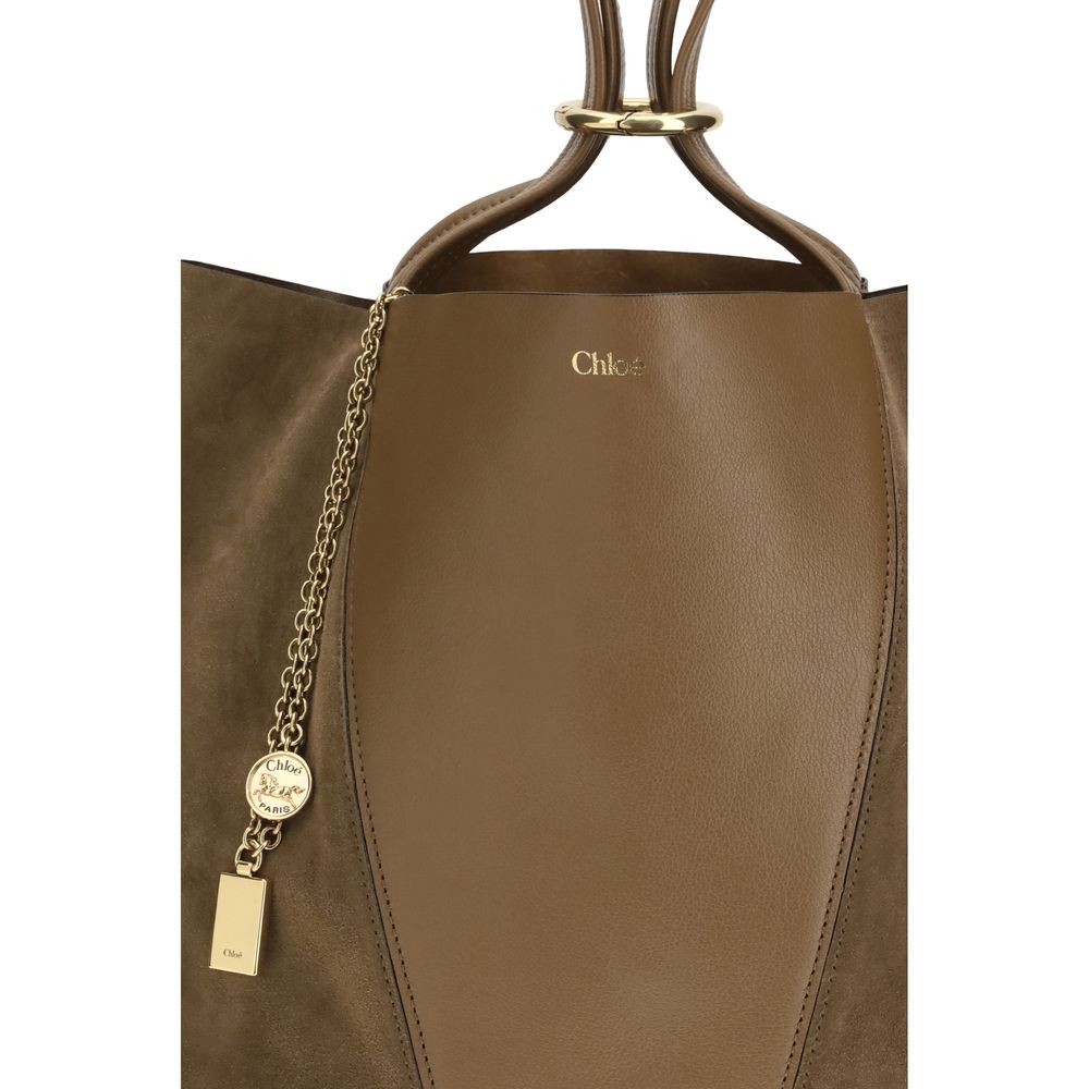 Beige Leather Shoulder Bag