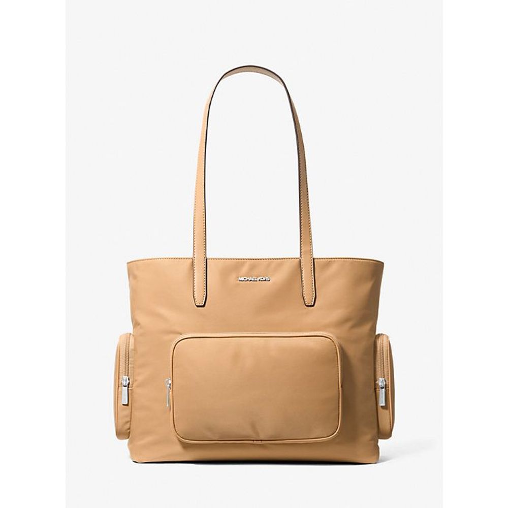 Brown Nylon Tote Bag