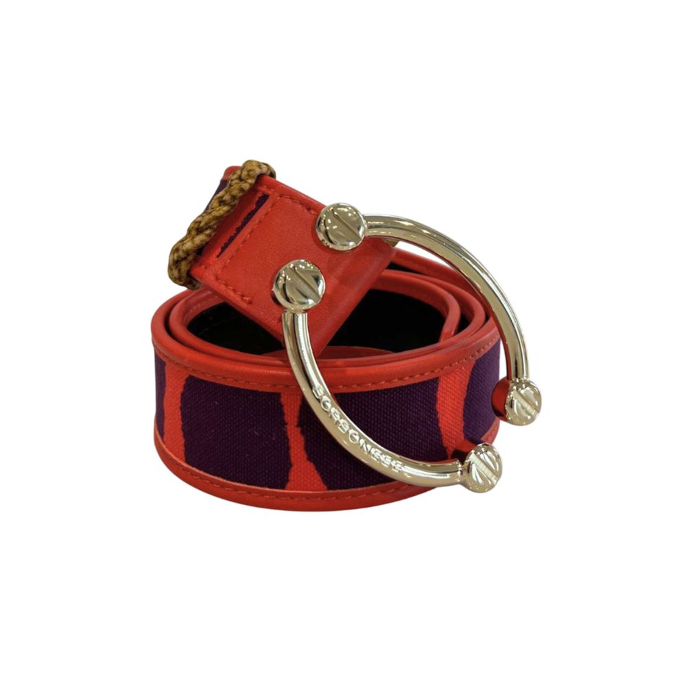 Orange Leather Women Belt