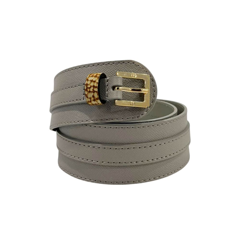 Grey Genuine Leather Women's Belt