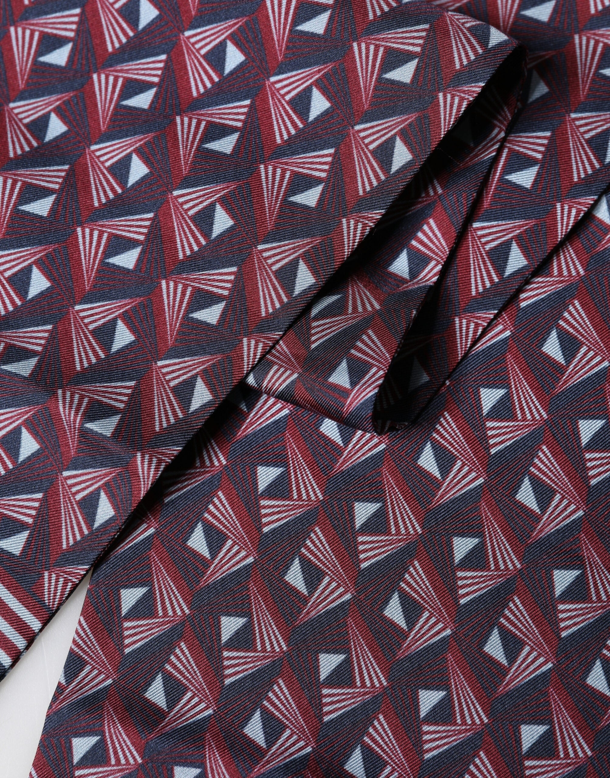 Multicolor Geometric Pattern Silk Fringe 142cm X 15cm Scarf