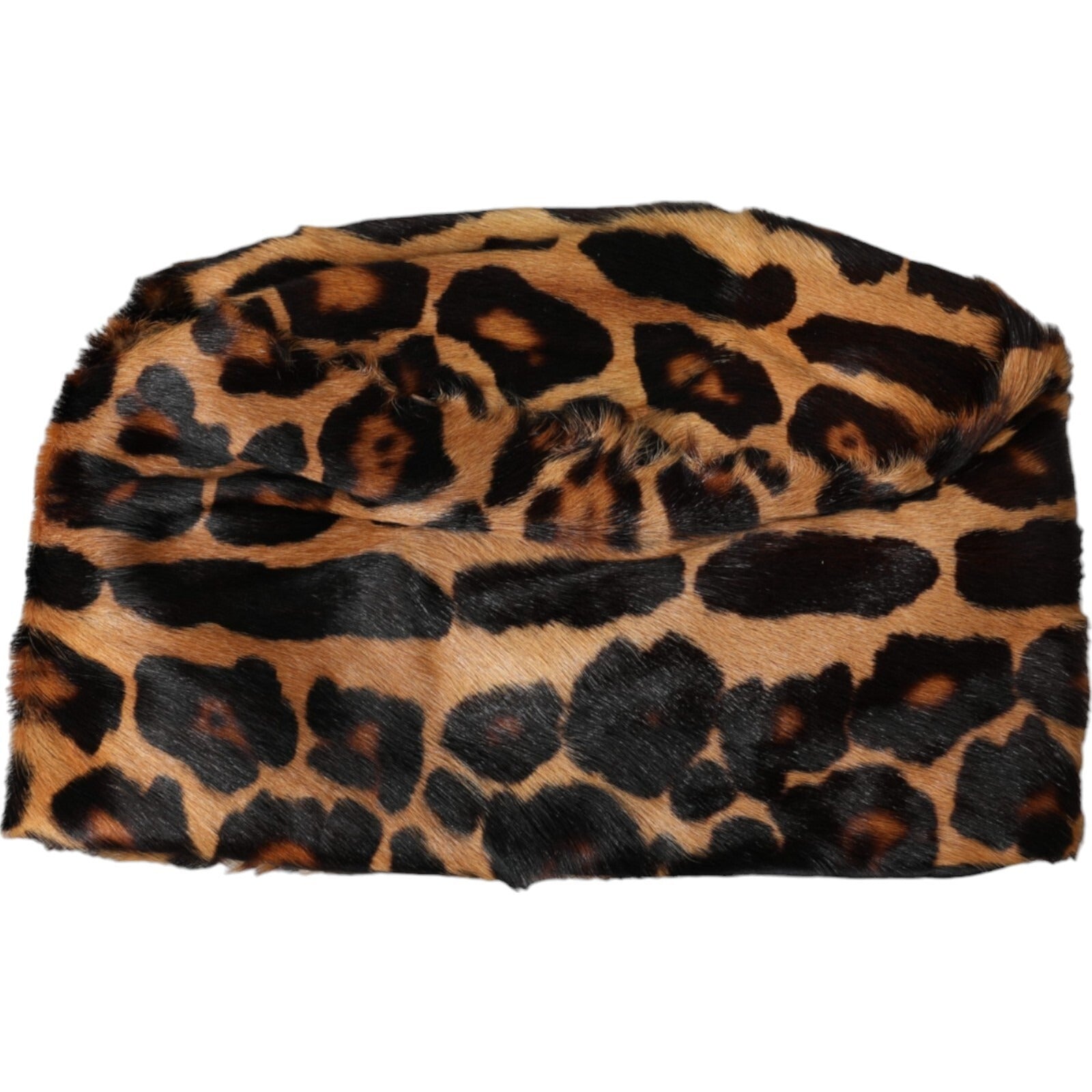Brown Leopard Fur Women Bucket Capello Hat