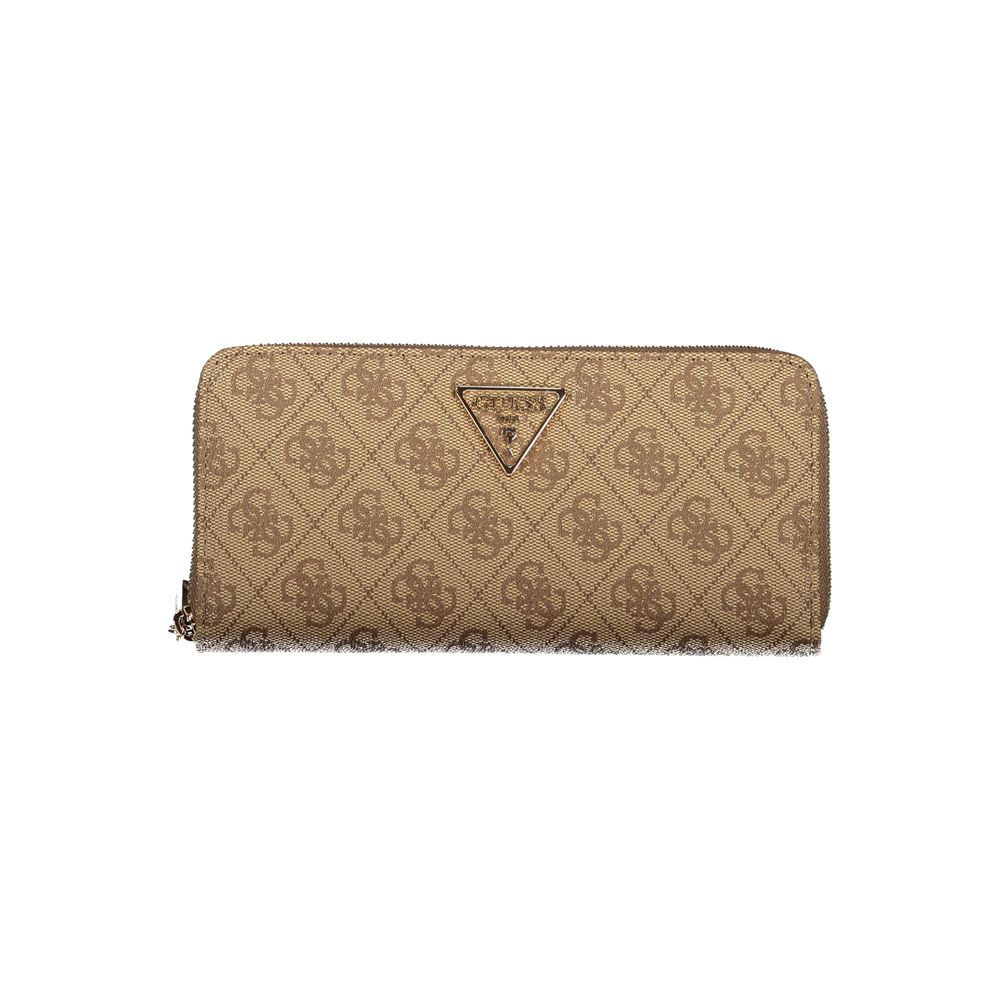 Beige Polyurethane Women Wallet