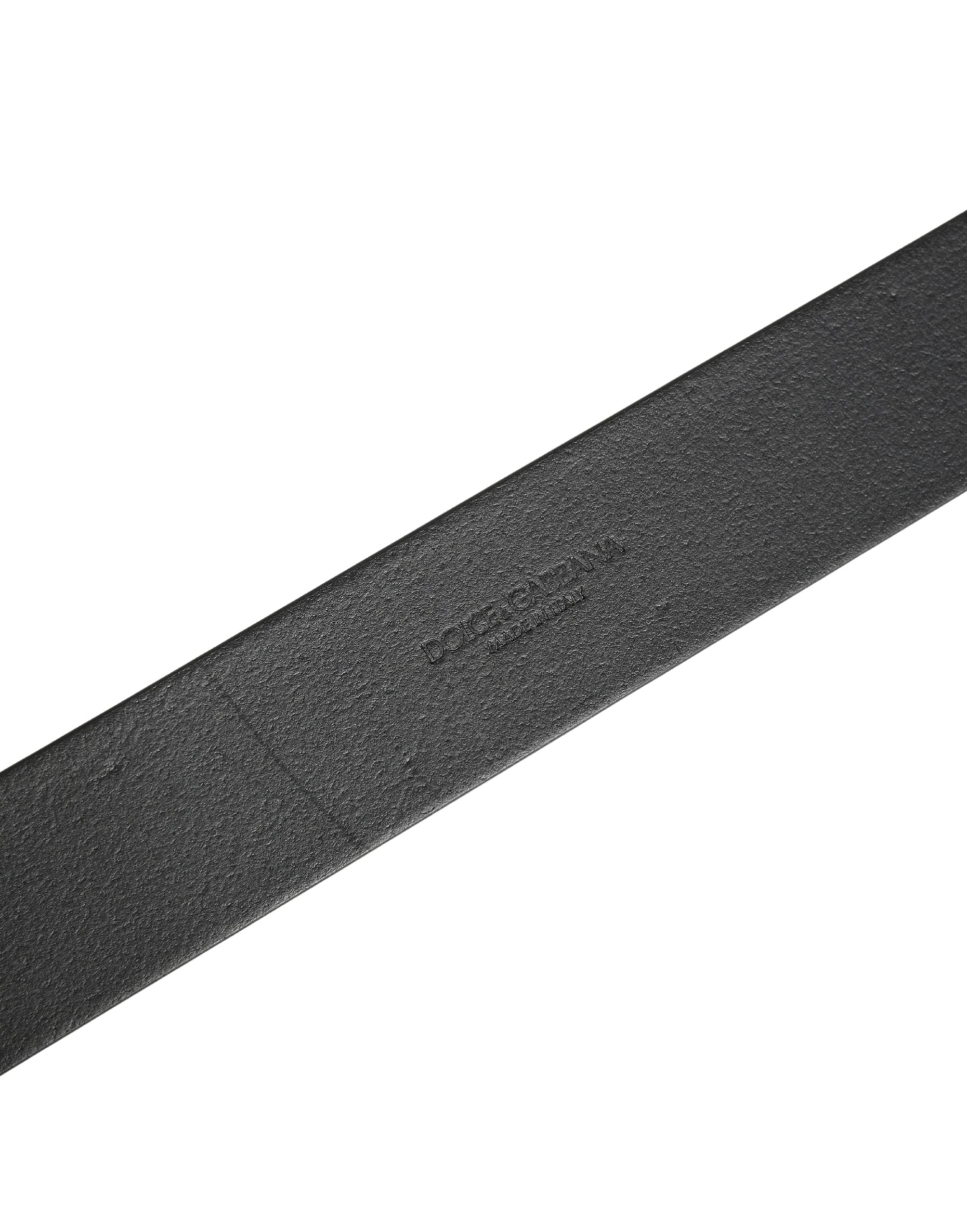 Men Black Classic Leather Metal Buckle Belt