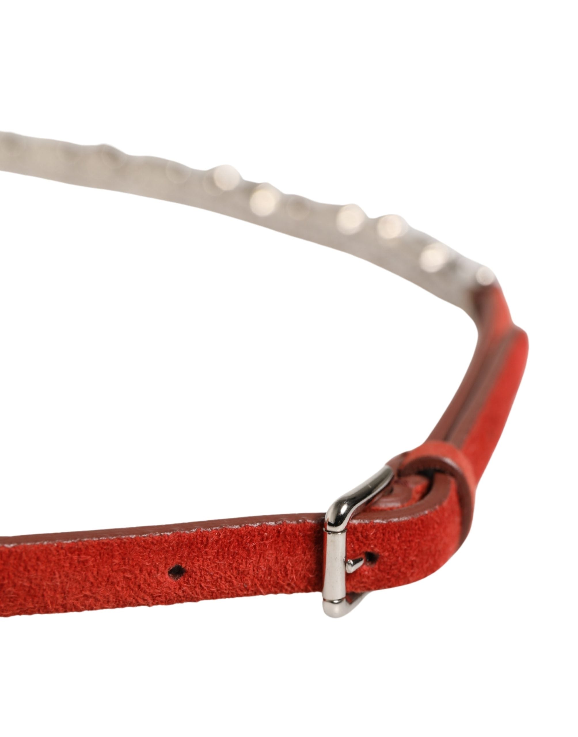 Red Velvet Crystals Chain Embellished Belt