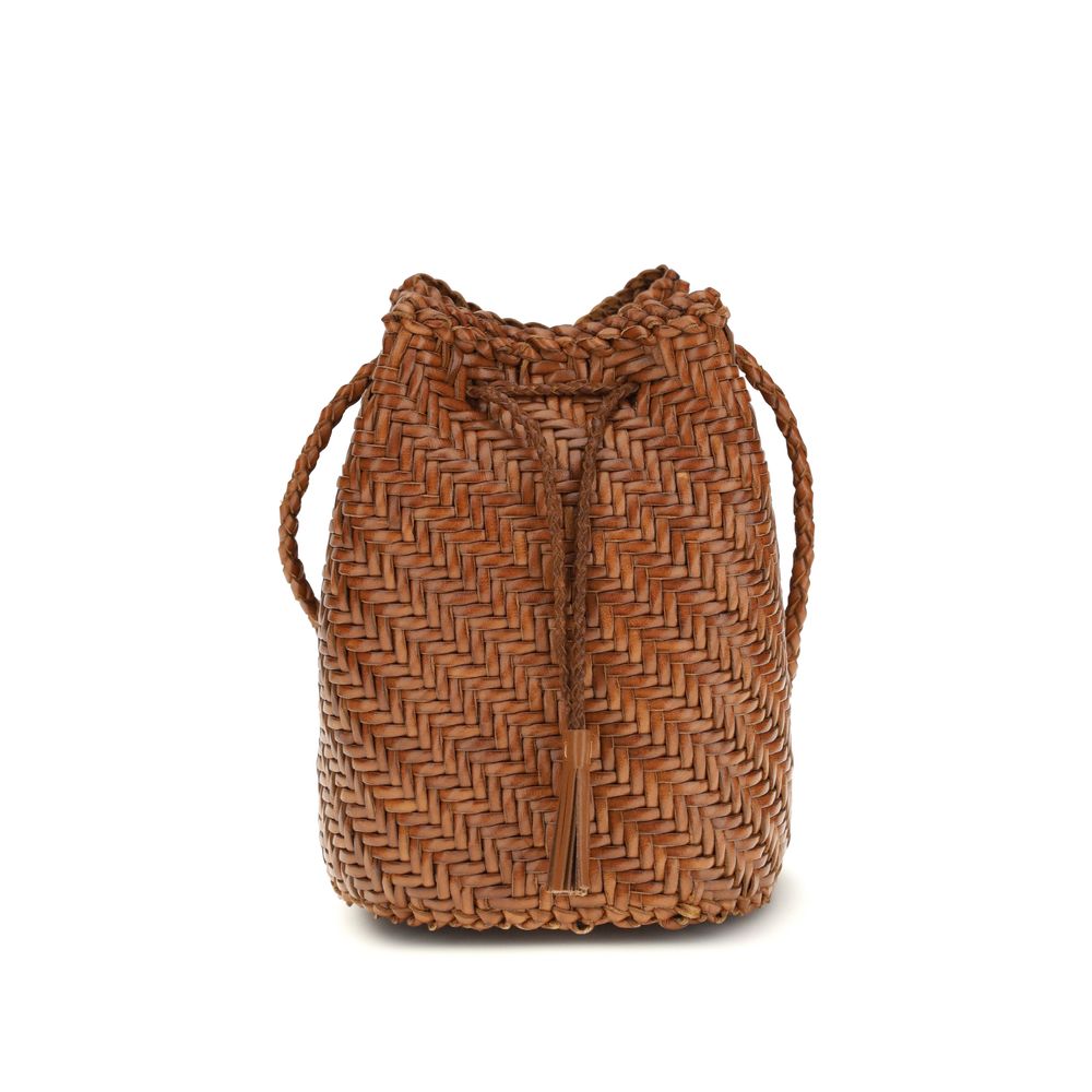 Brown Buffalo Leather Backet Bag