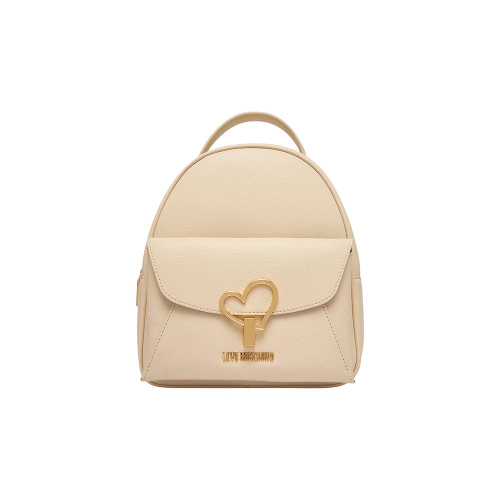 Beige Polyethylene Backpack