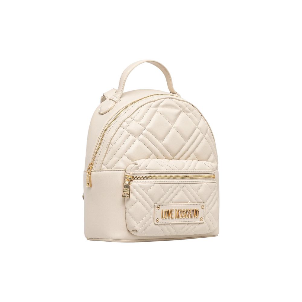 Beige Polyethylene Backpack