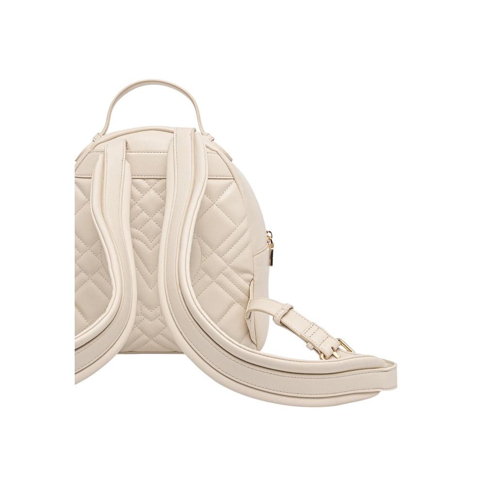 Beige Polyethylene Backpack