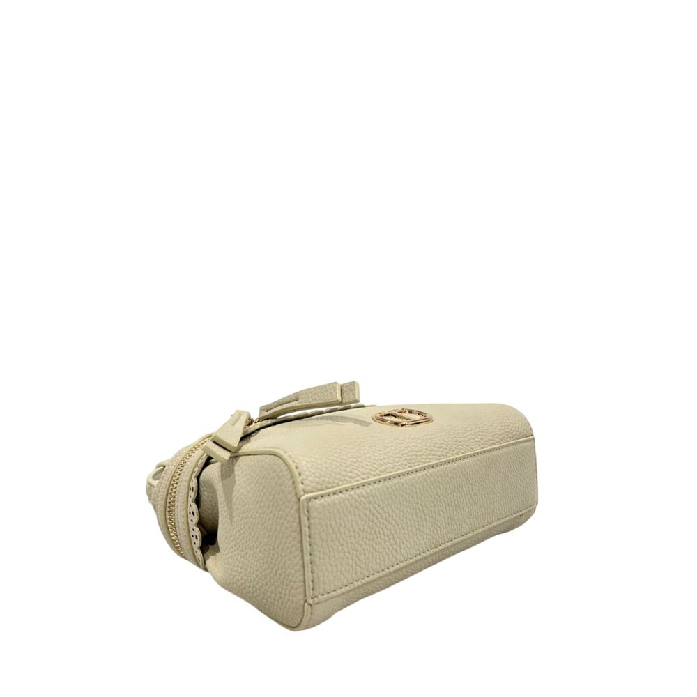 Beige Polyethylene Shoulder Bag