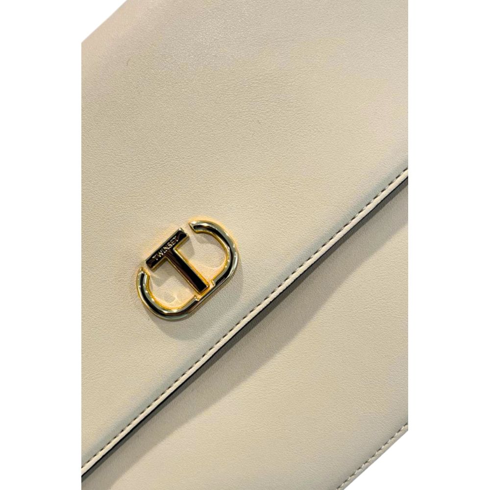 Beige Polyethylene Shoulder Bag