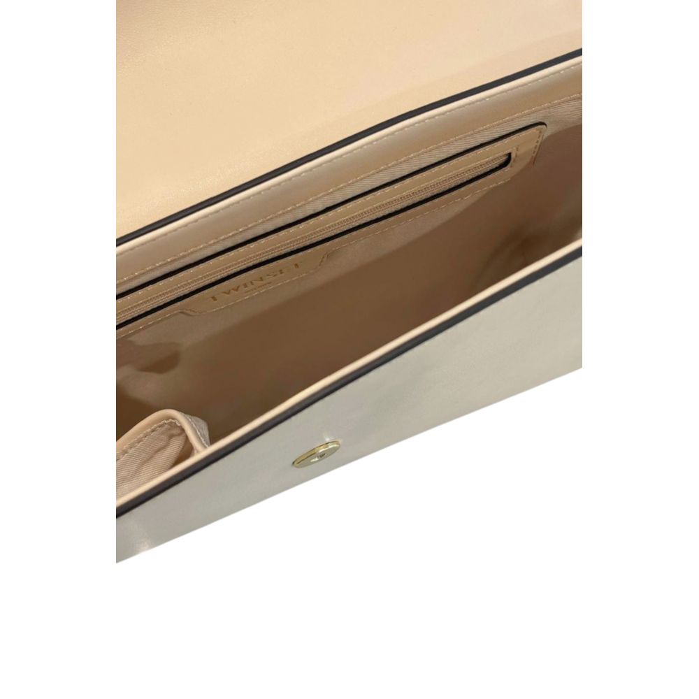 Beige Polyethylene Shoulder Bag