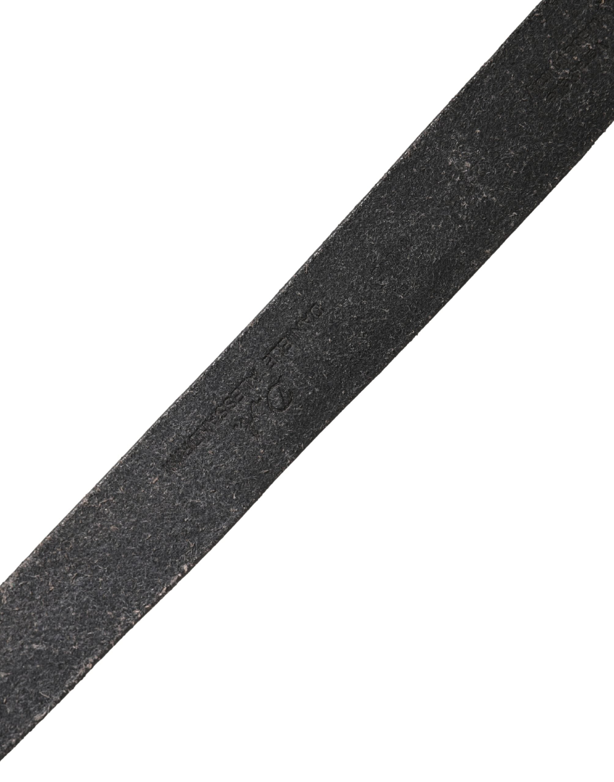 Men Black Leather Metal Buckle Belt