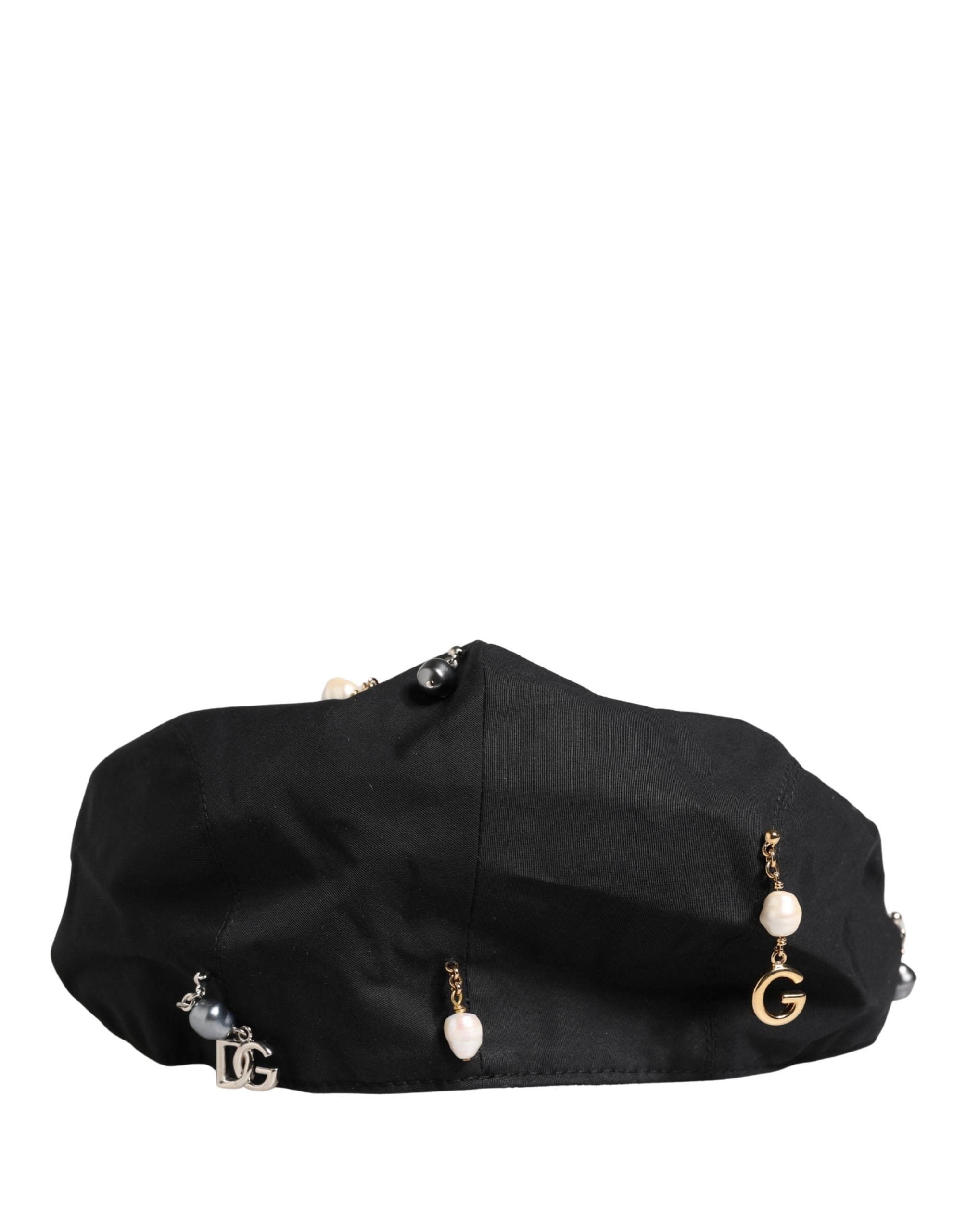 Men Black Cotton Embellished Newsboy Capello Hat