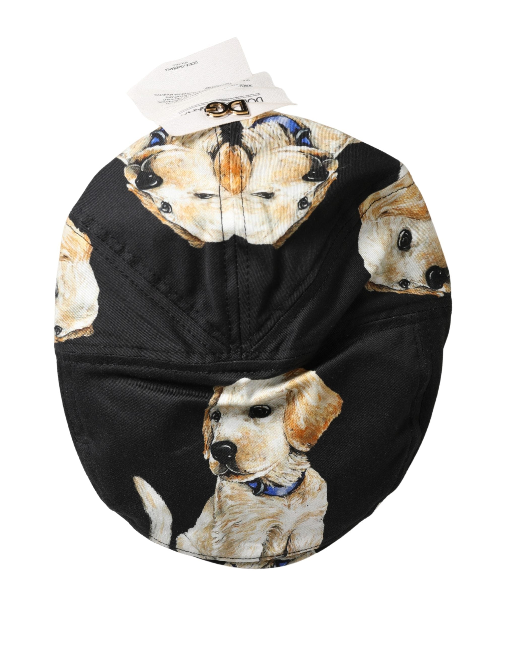 Men Black Dog Cotton Newsboy Cloth Capello Hat