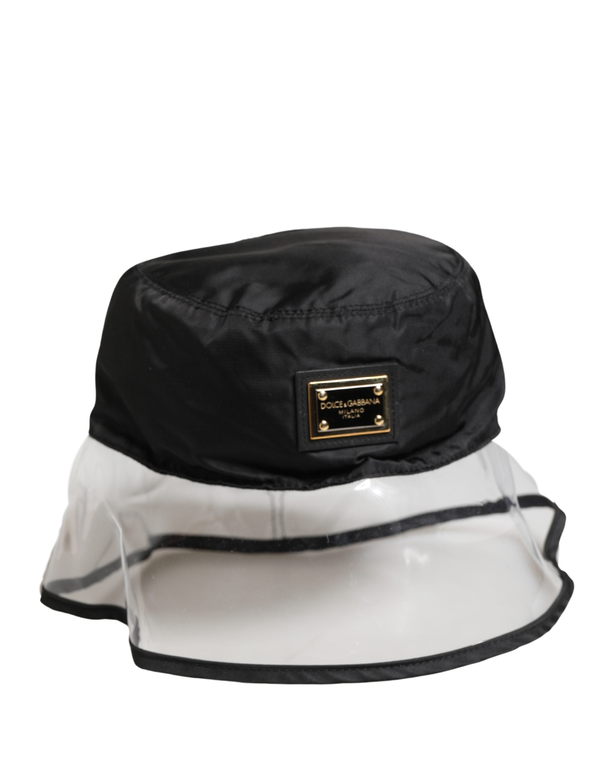 Men Black Plastic Fisherman Bucket Capello Hat