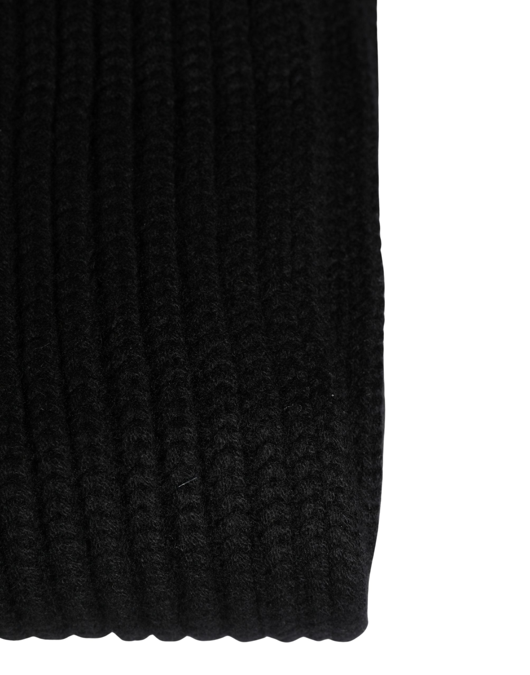 Black Cashmere Knitted Men Neck Warmer One Size Scarf