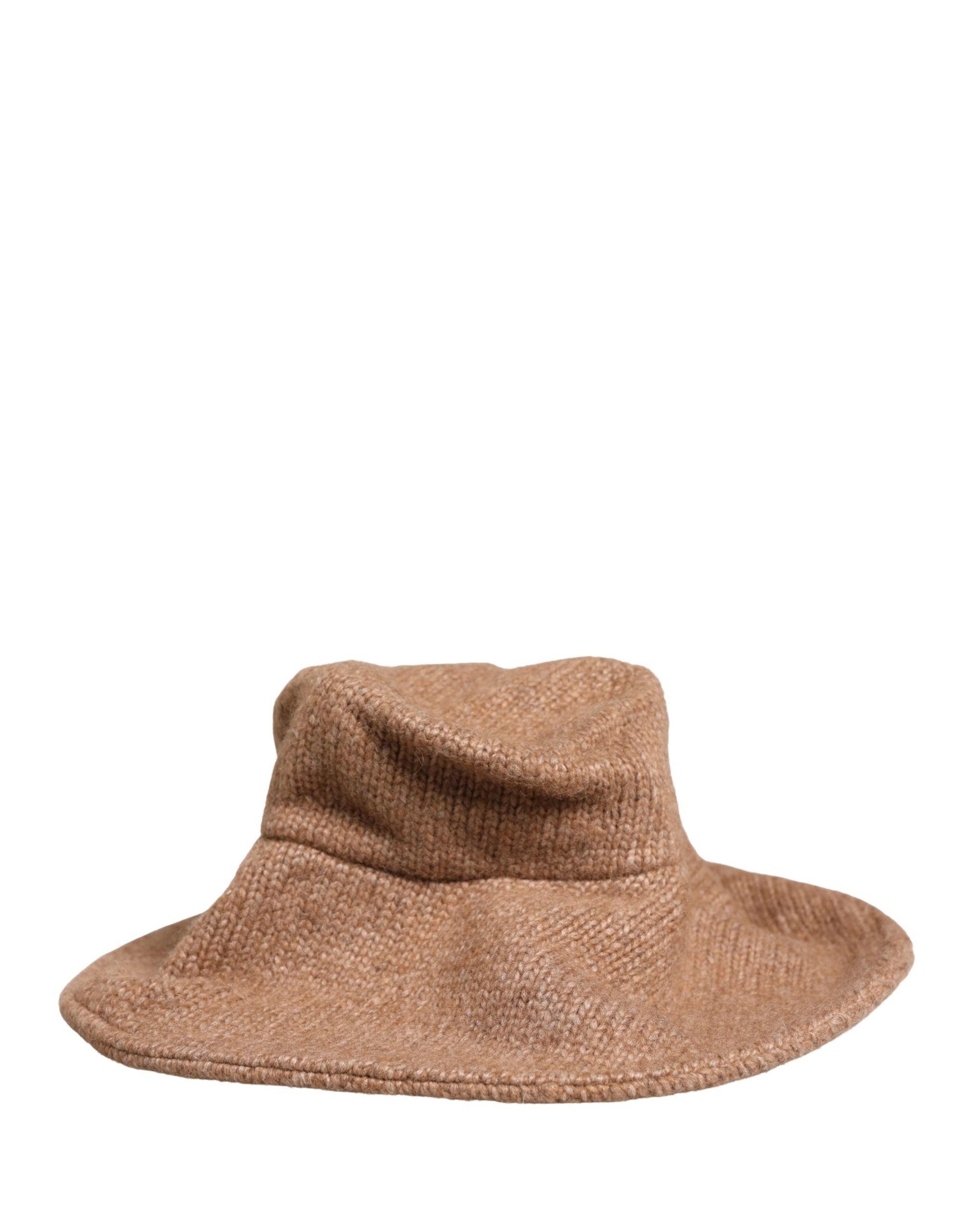 Brown Llama Wool Women Knitted Capello Hat