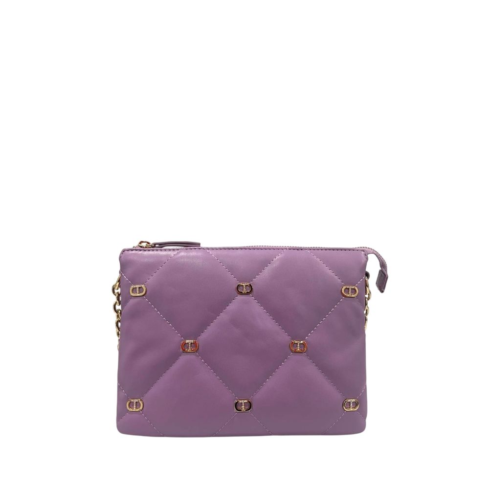 Purple Faux Leather Women Crossbody Bag