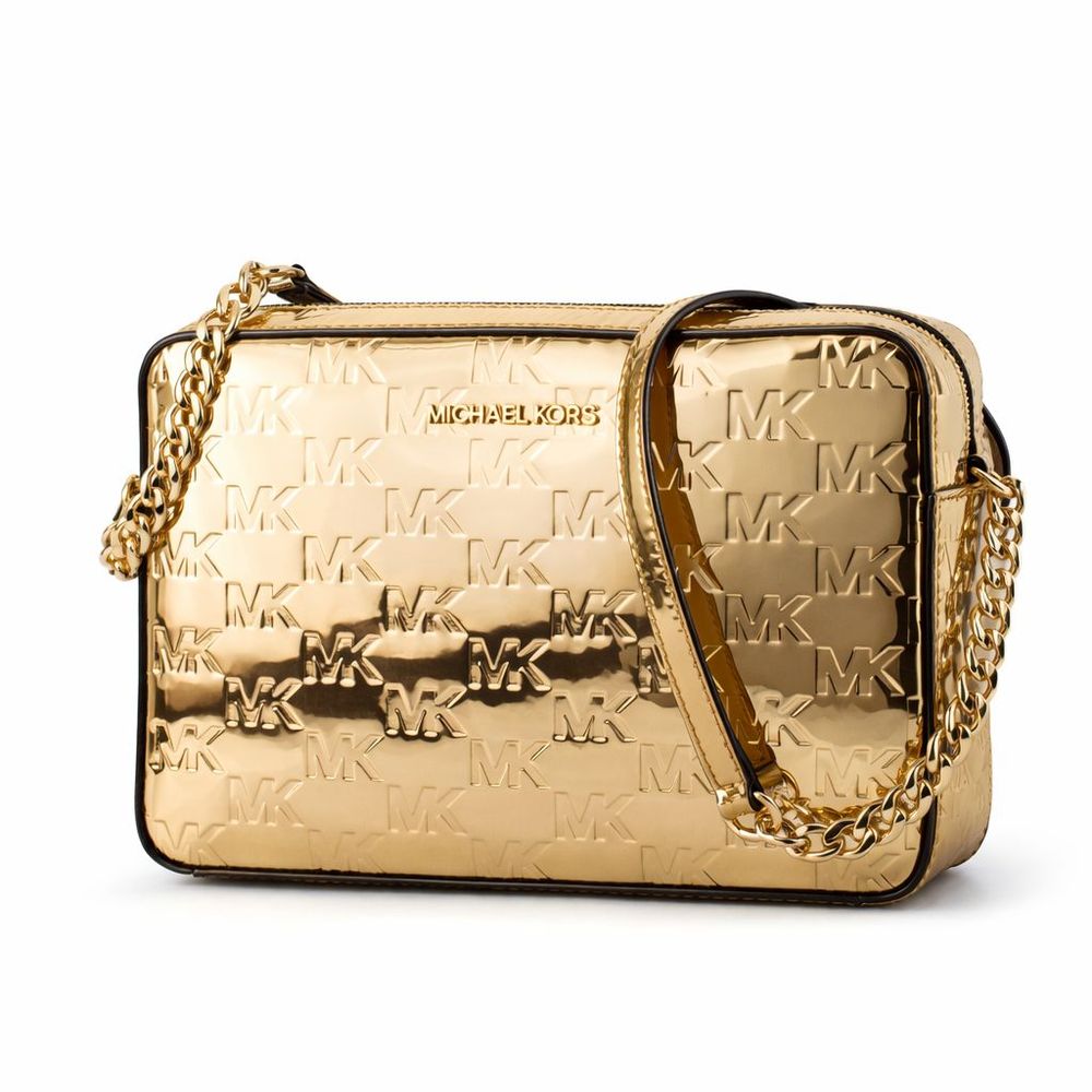 Gold Canvas Shoulder Bag