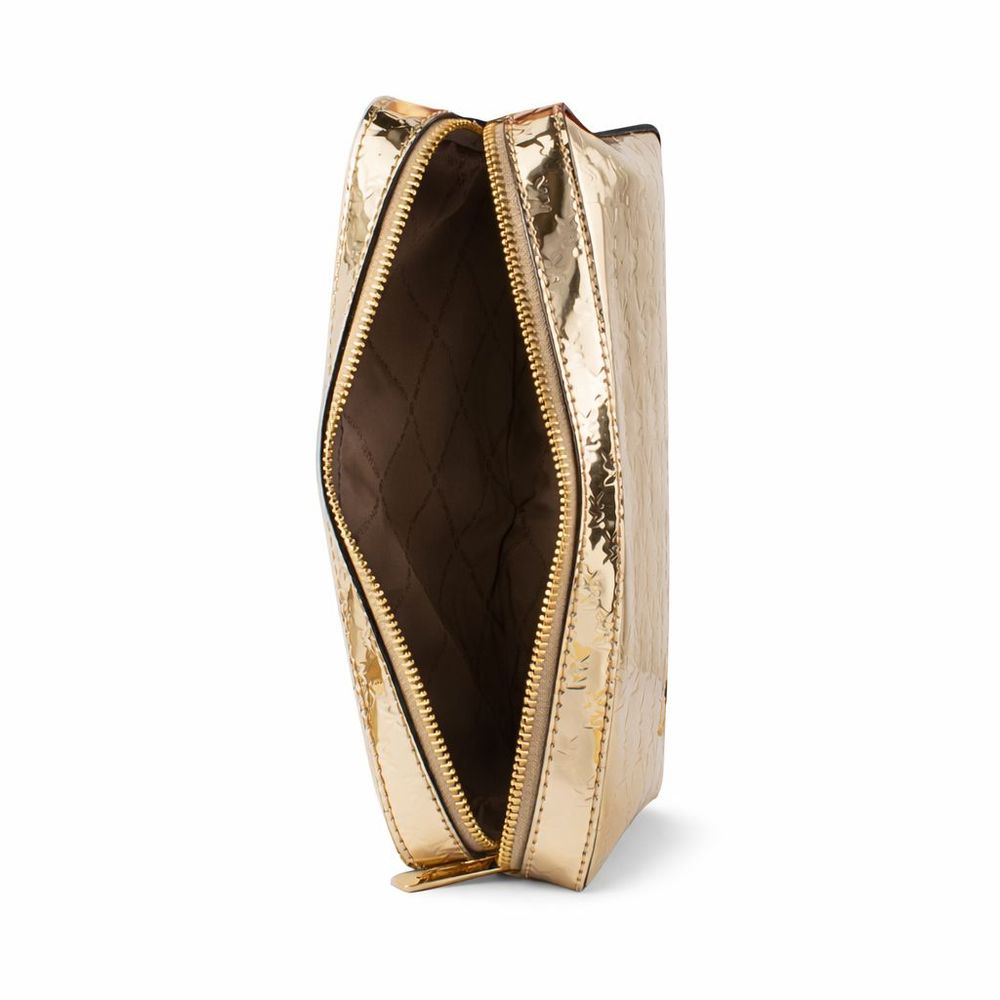 Gold Canvas Shoulder Bag
