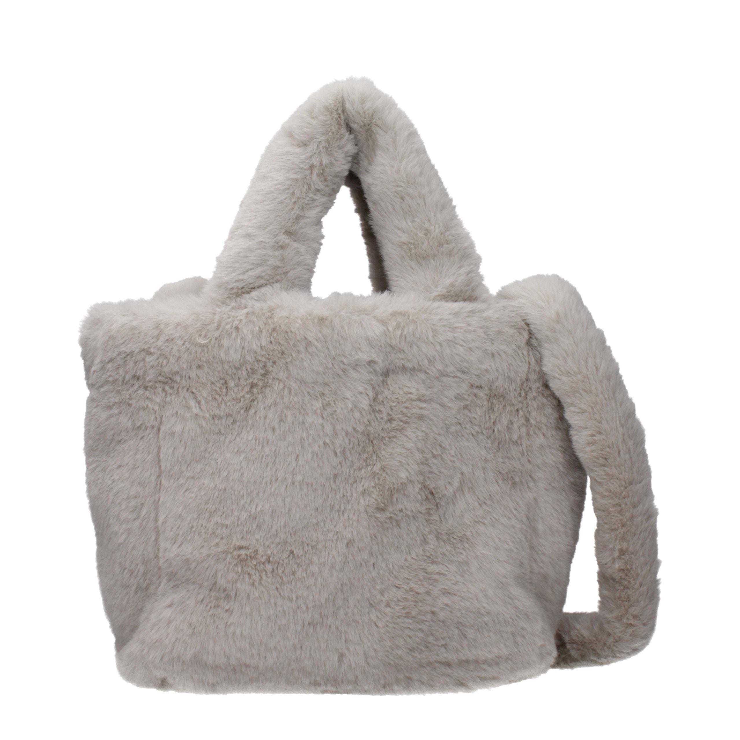 Gray Fur Handbag