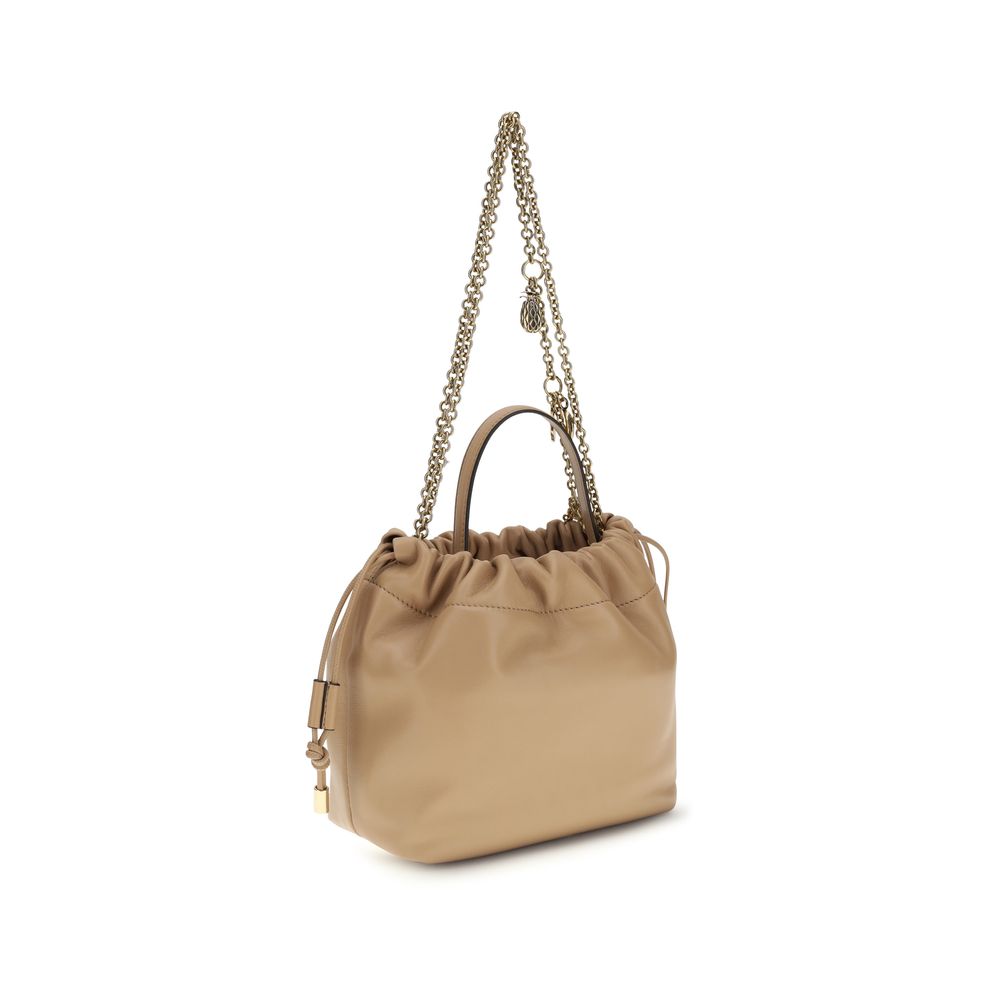 Beige Lamb Ovis Aries Shoulder Bag