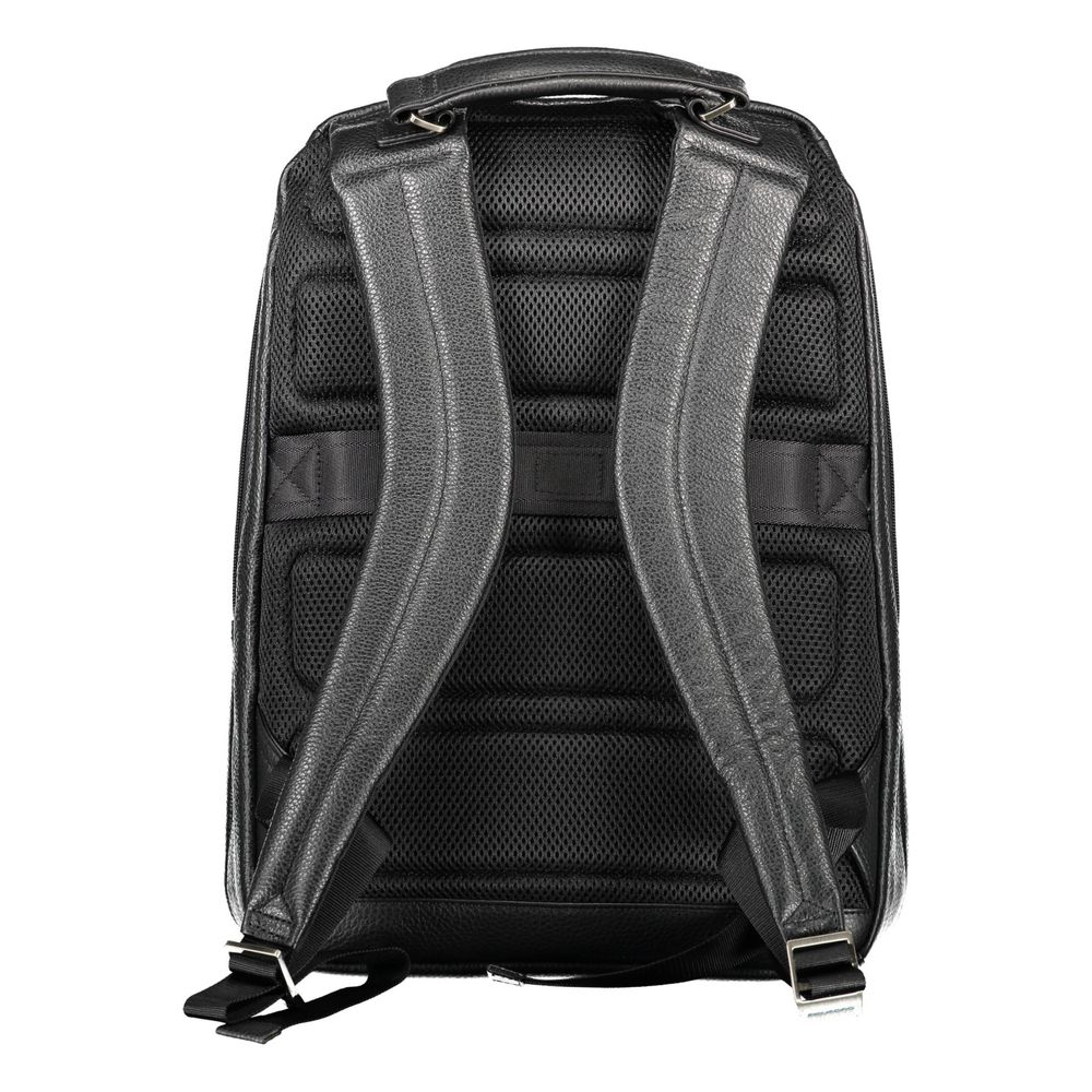 Black Leather Men's Backpack