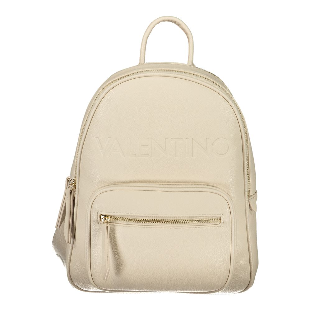 Beige Polyurethane Womens Backpack
