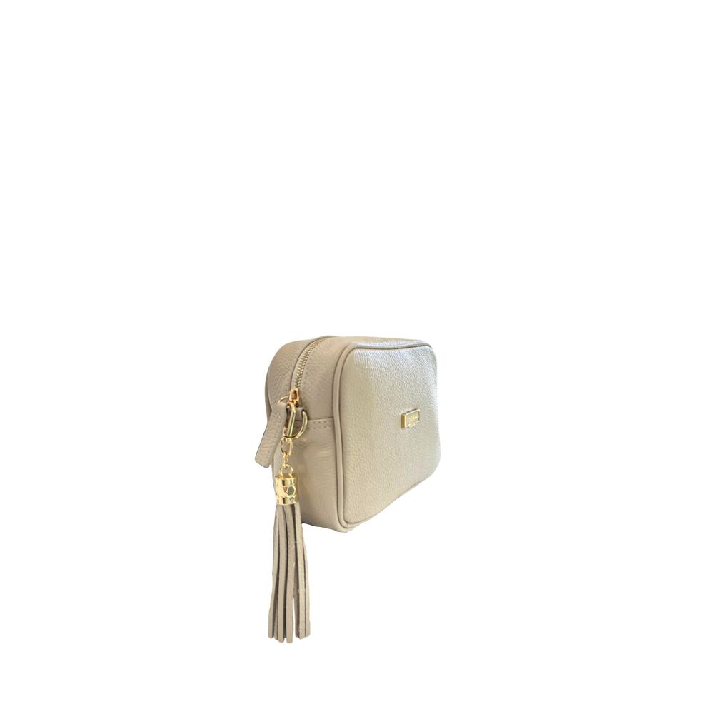 Beige Cowhide Crossbody Bag