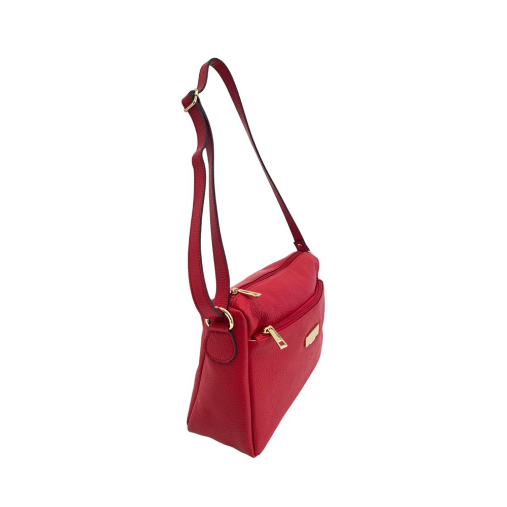 Red Leather Women Crossbody Bag