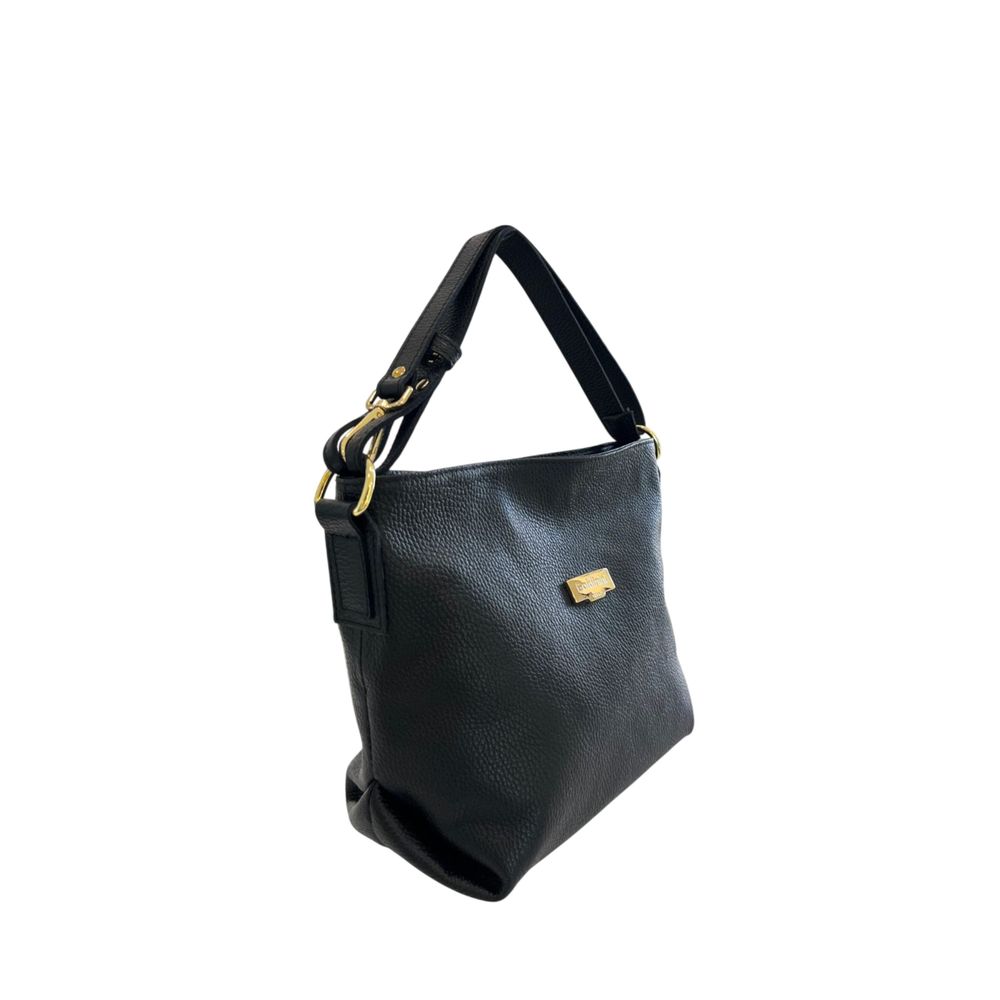 Black Leather Women Shoulder Bag