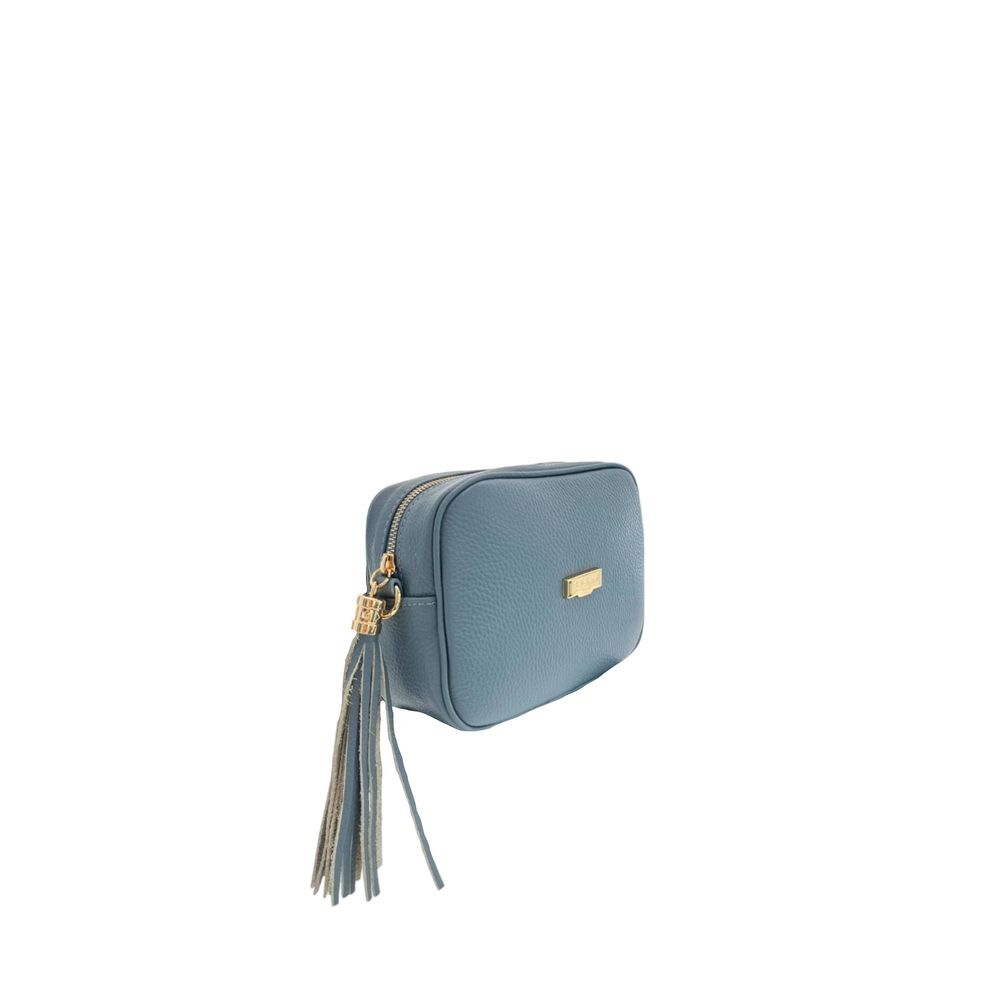 Blue Cowhide Crossbody Bag