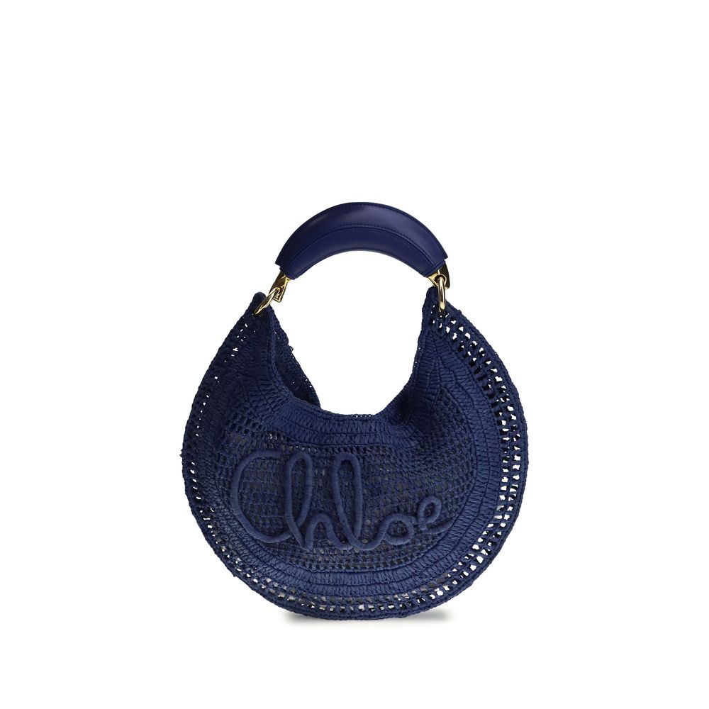 Blue Raffia Shoulder Bag