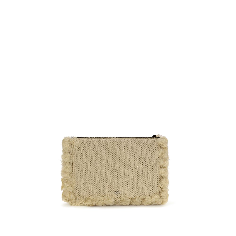 Beige Polypropylene Clutch Bag